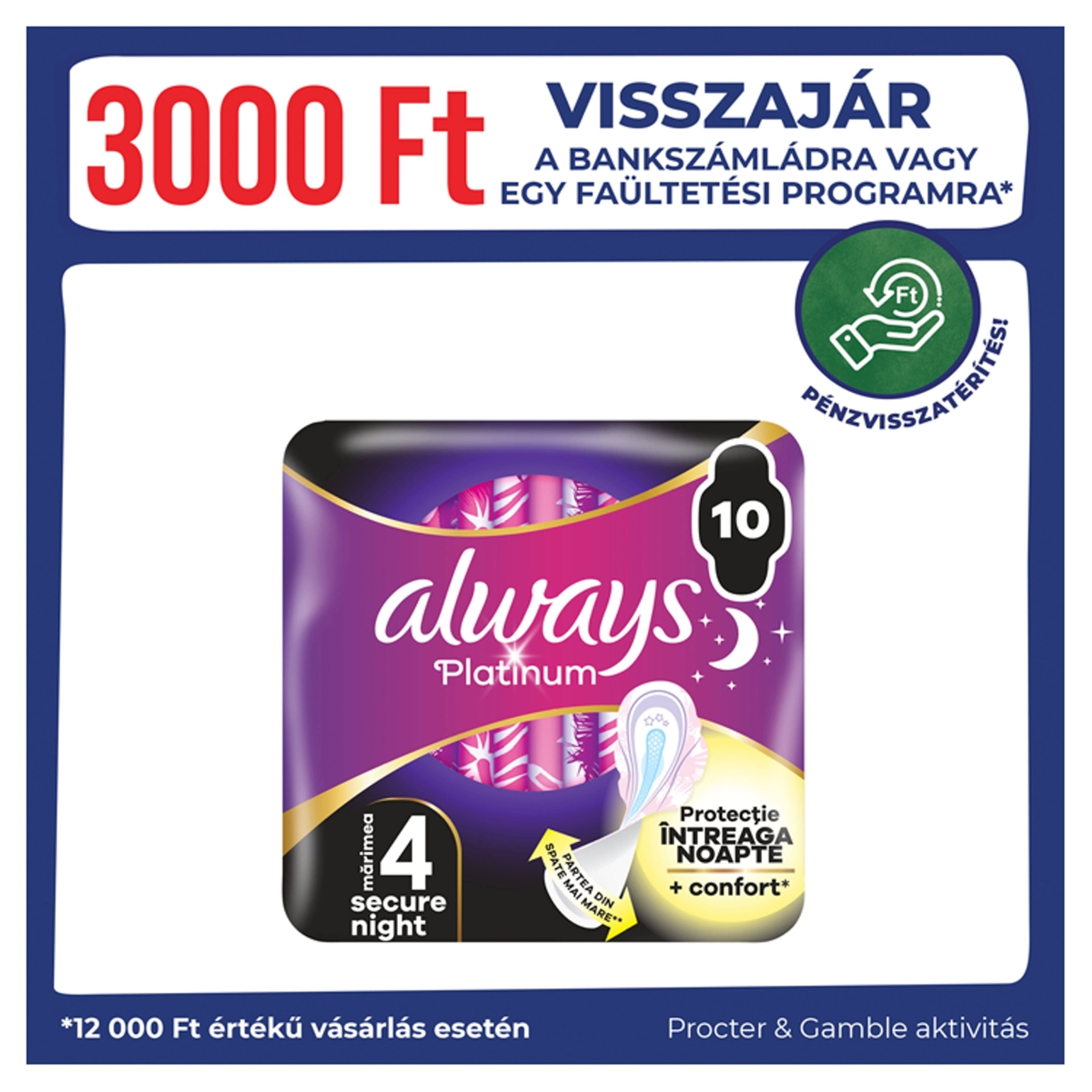 Always egészségügyi betét platinum extra night - 10 db