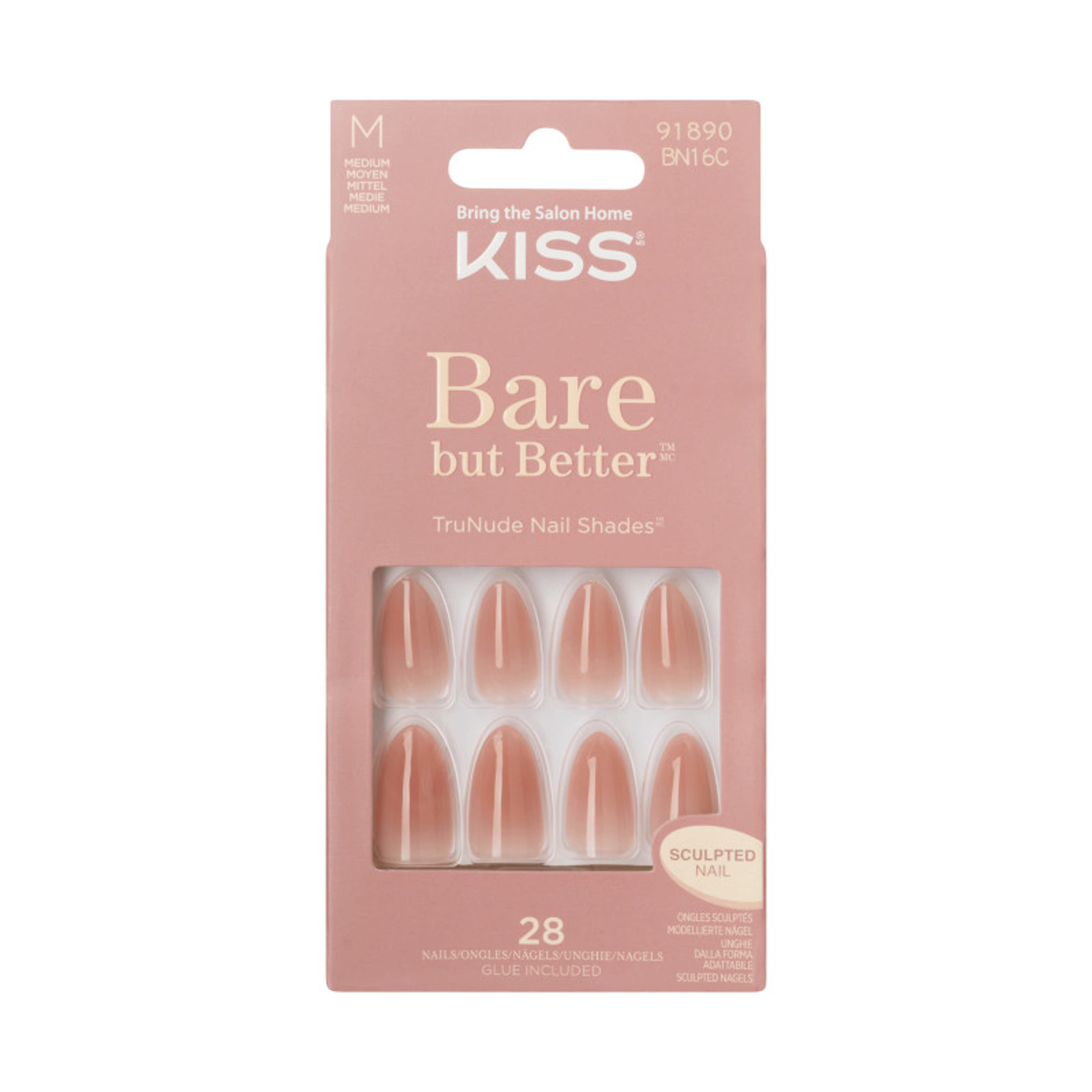 Kiss Bare-But-Better műköröm /Fairest Nude - 1 db