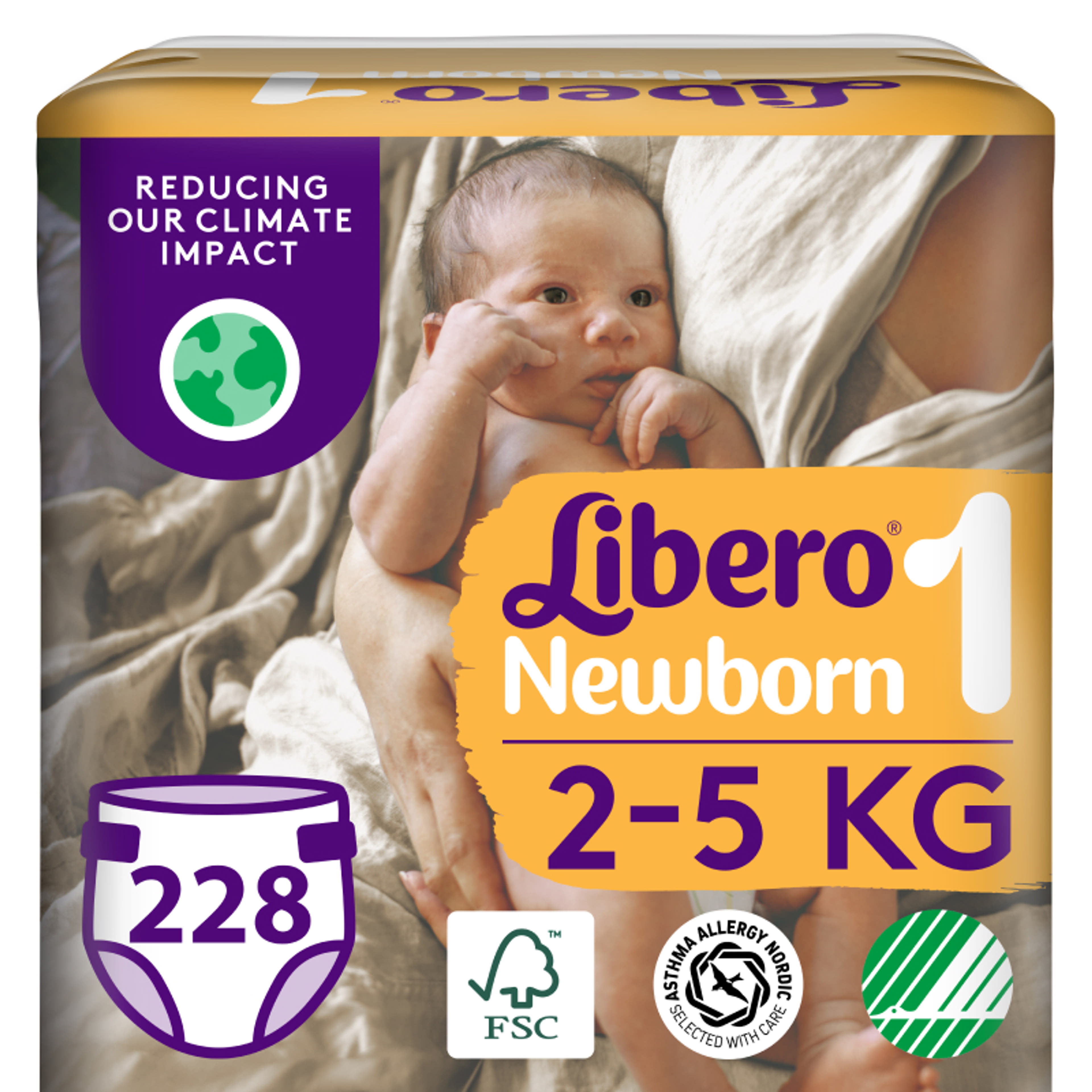 Libero Newborn nadrágpelenka, méret: 1, 2-5 kg - 228 db