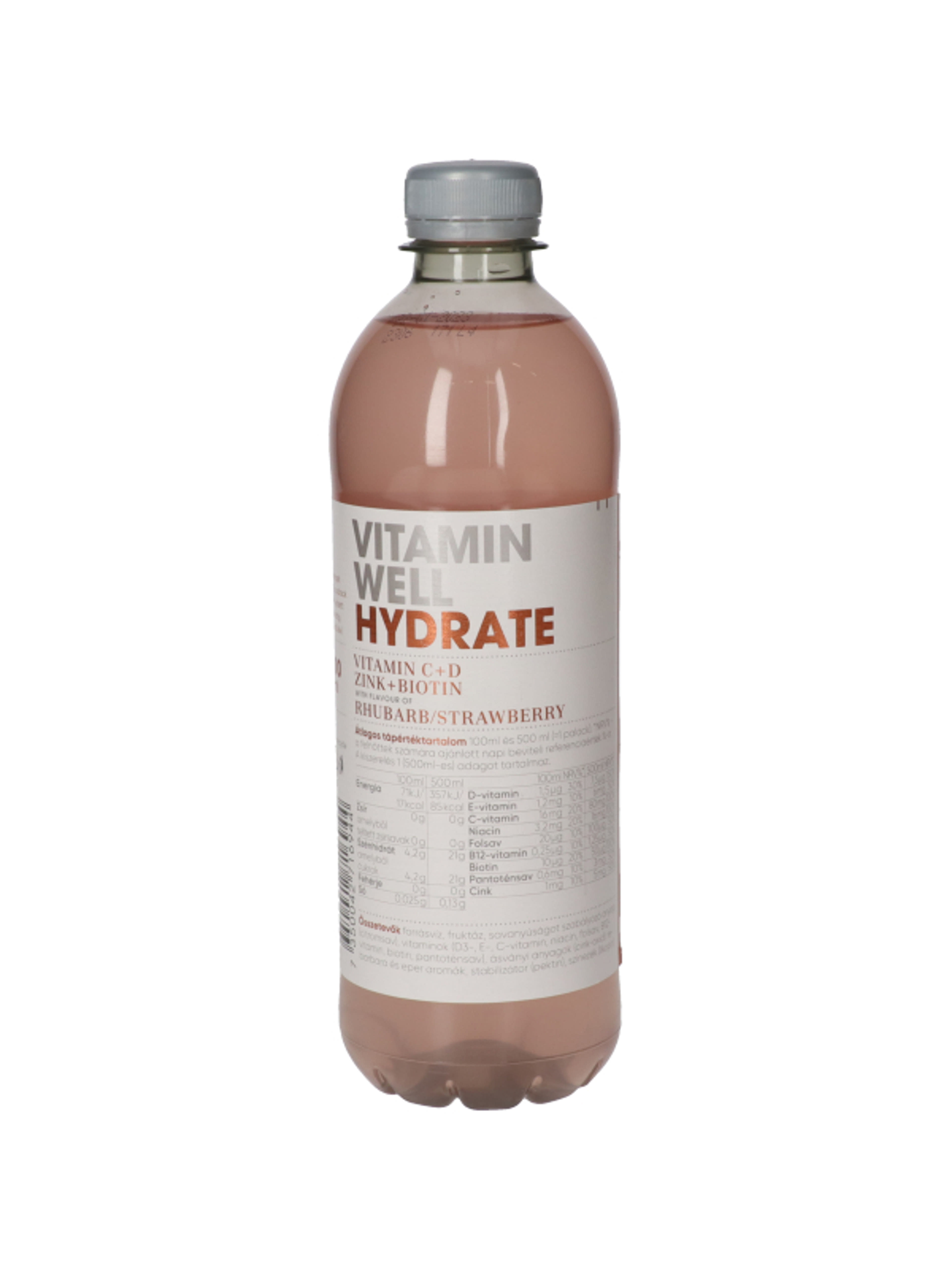 Vitamin Well Hydrate rebarbara-eper ízű, szénsavmentes, energiaszegény üdítőital - 500 ml-3