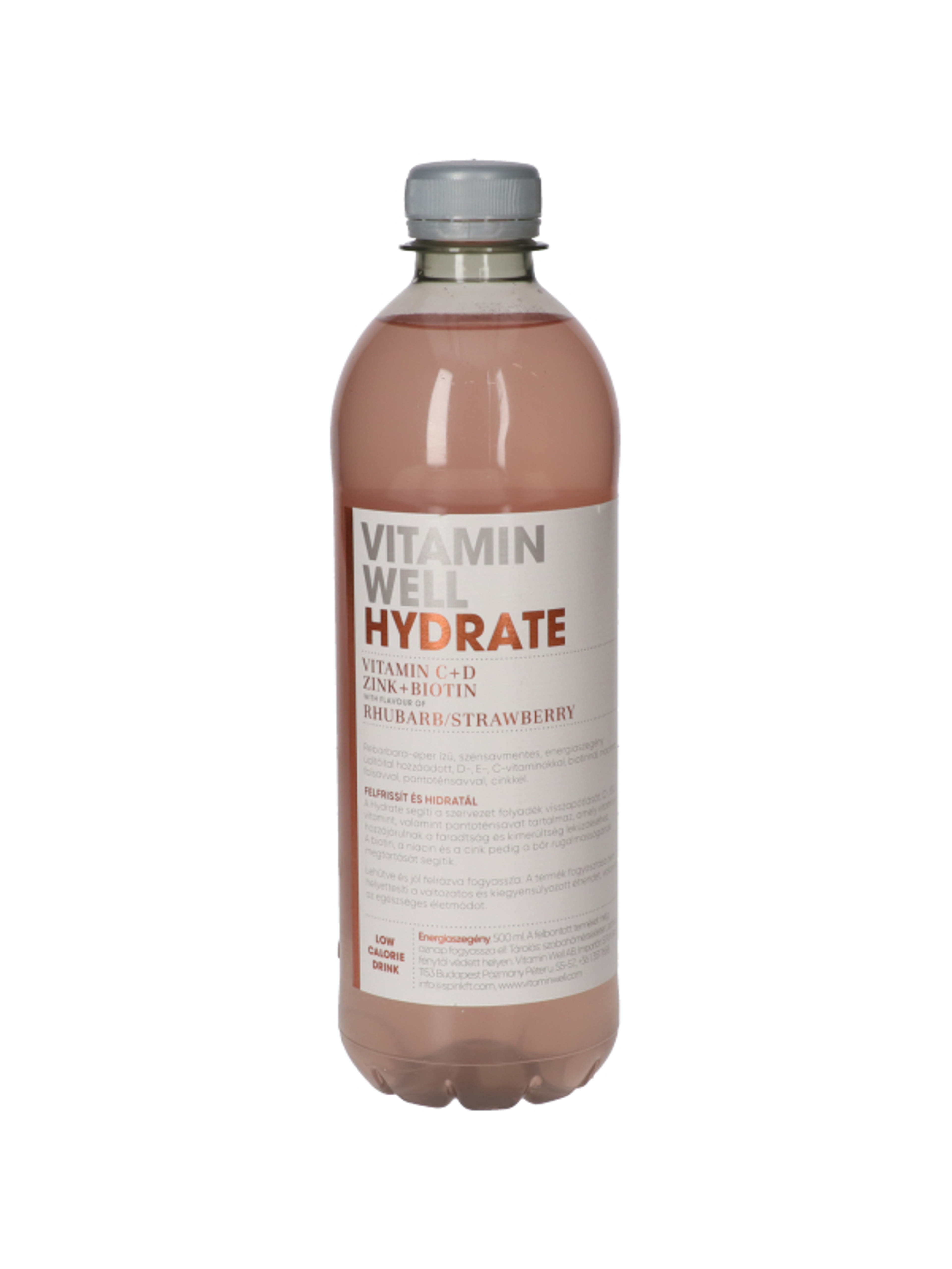 Vitamin Well Hydrate rebarbara-eper ízű, szénsavmentes, energiaszegény üdítőital - 500 ml-3