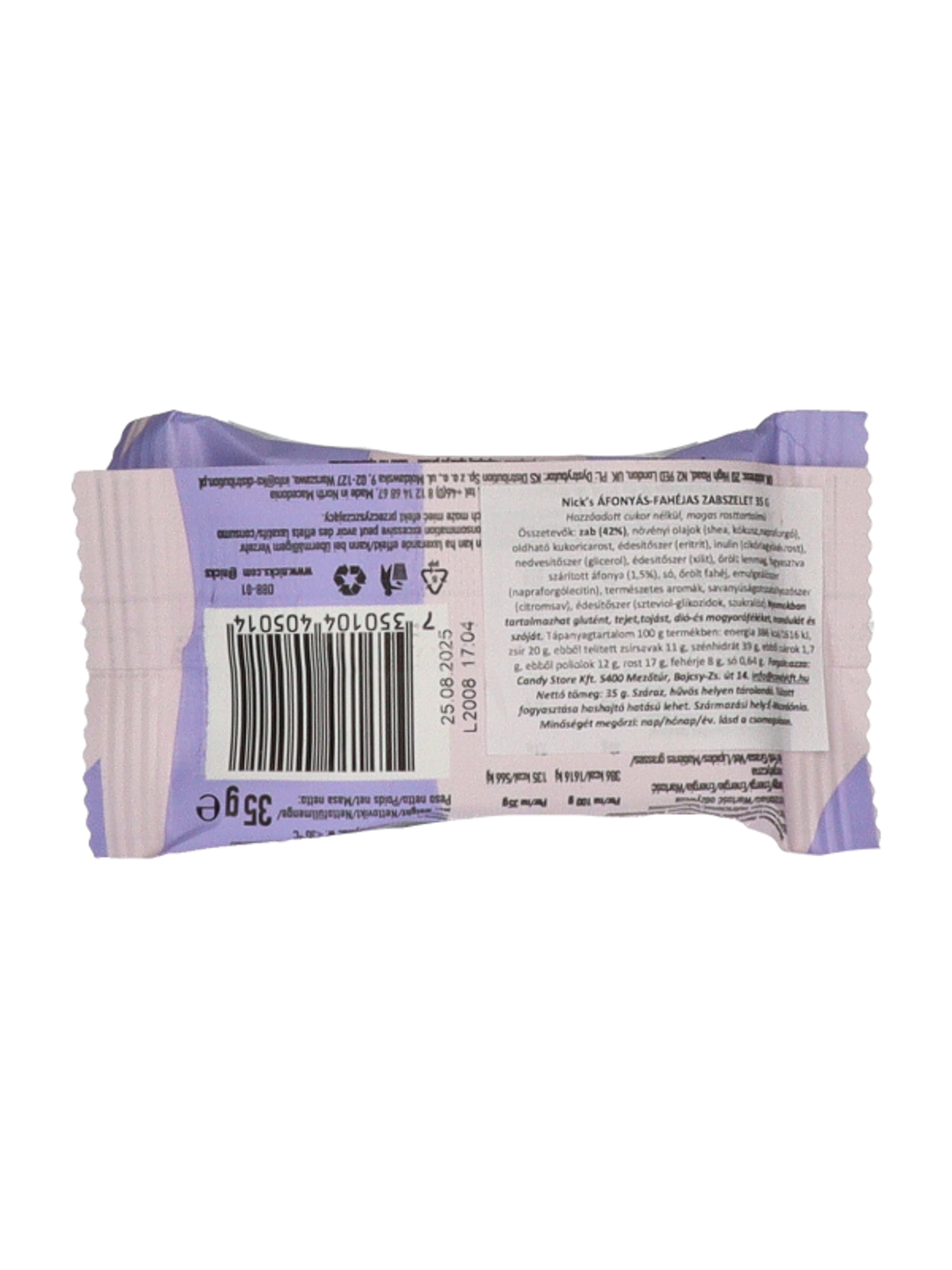Nick's áfonyás, fahéjas zabszelet - 35 g-2
