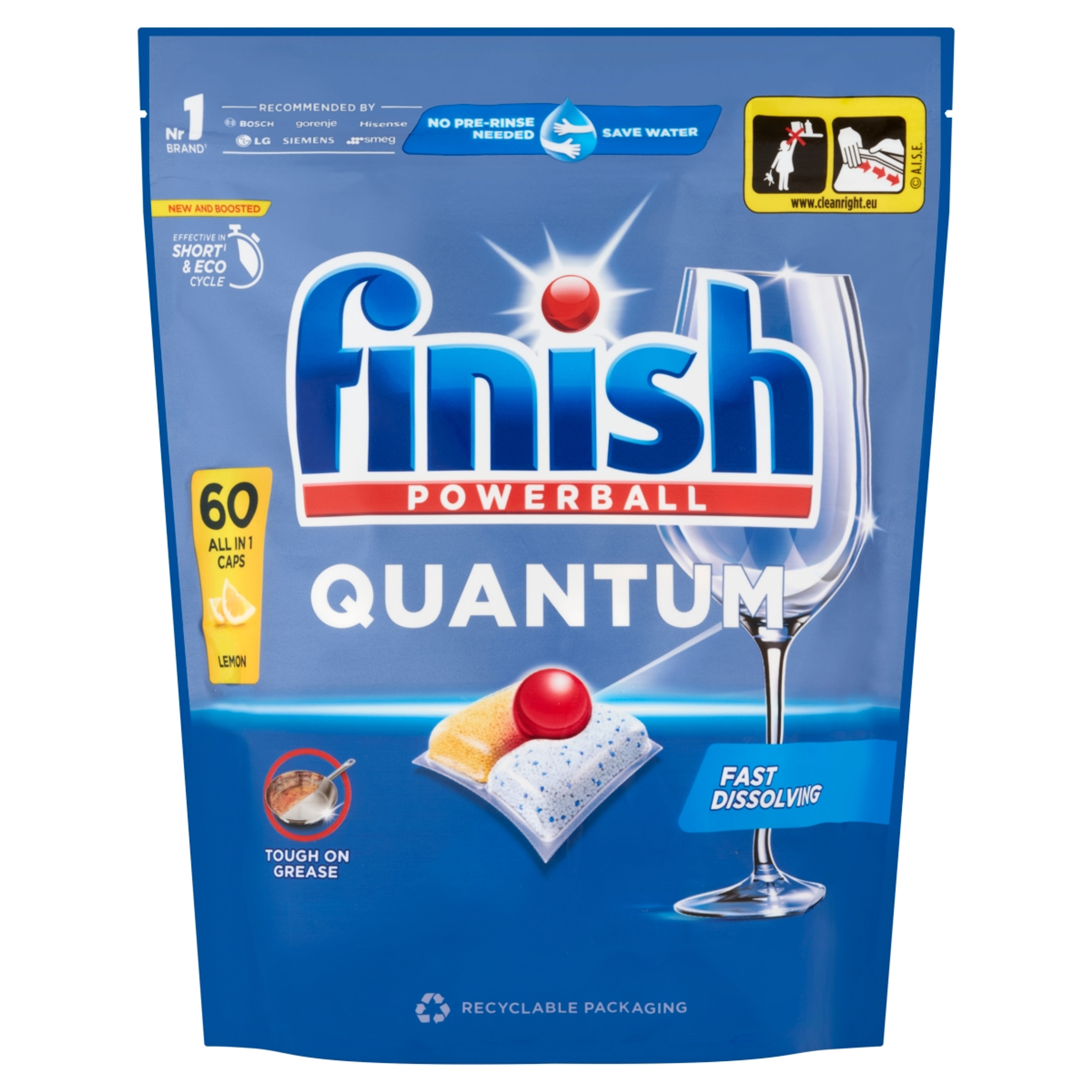 Finish Powerball XXXL Quantum All in 1 Lemon mosogatógép kapszula - 60 db