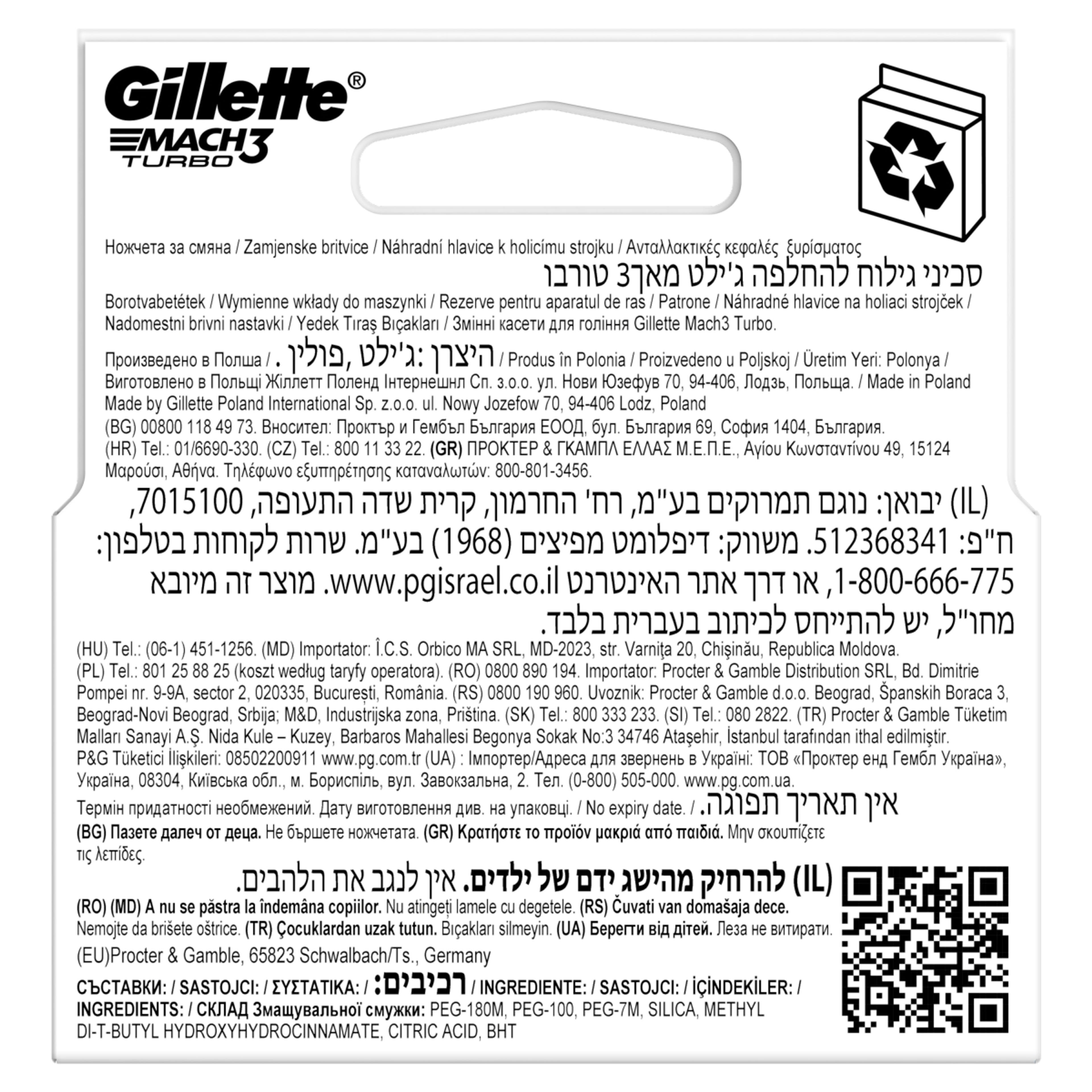 Gillette Mach 3 turbo borotvabetét  - 5 db-2