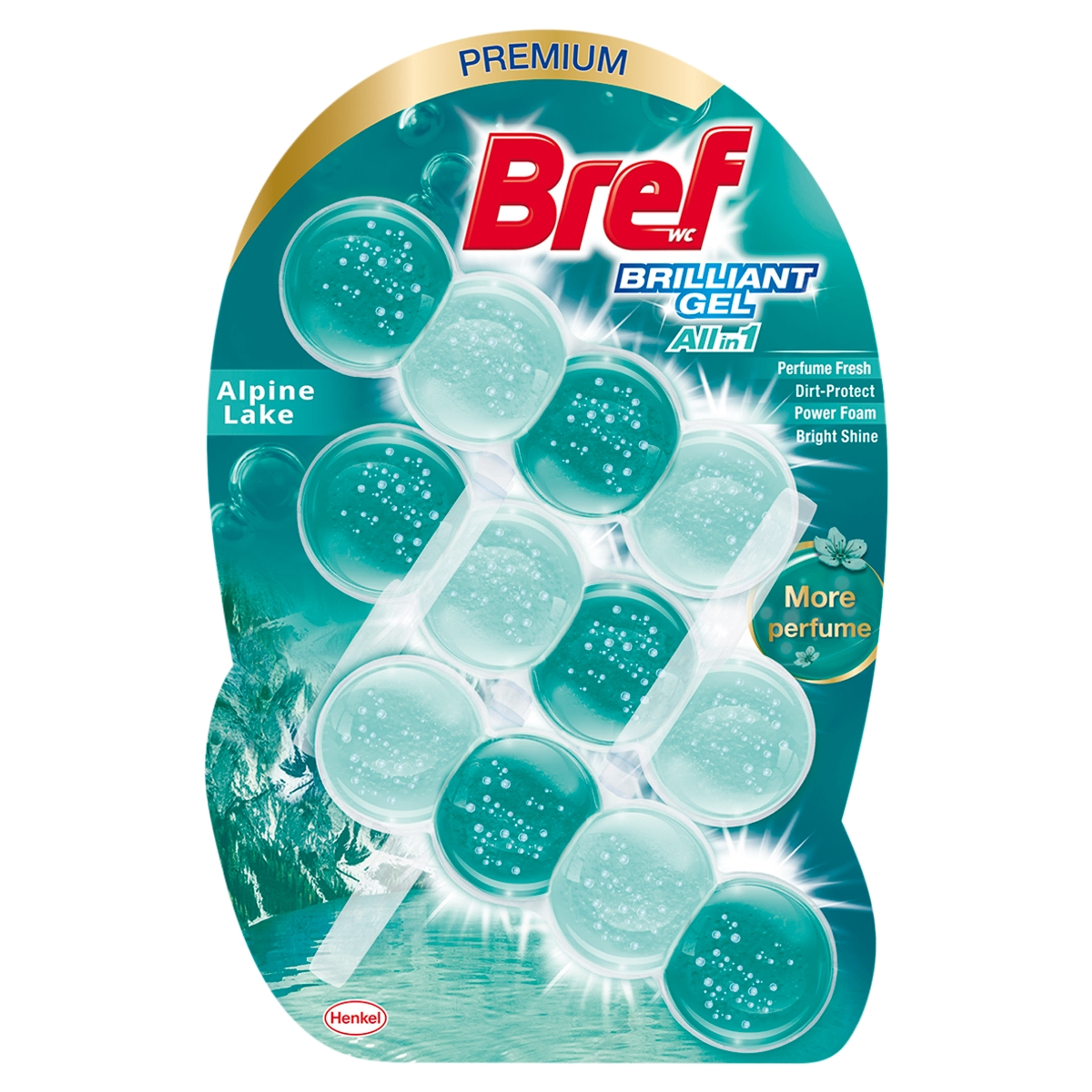 Bref Brilliant Gel Alpine Lake WC frissítő (3 x 42 g) - 126 g