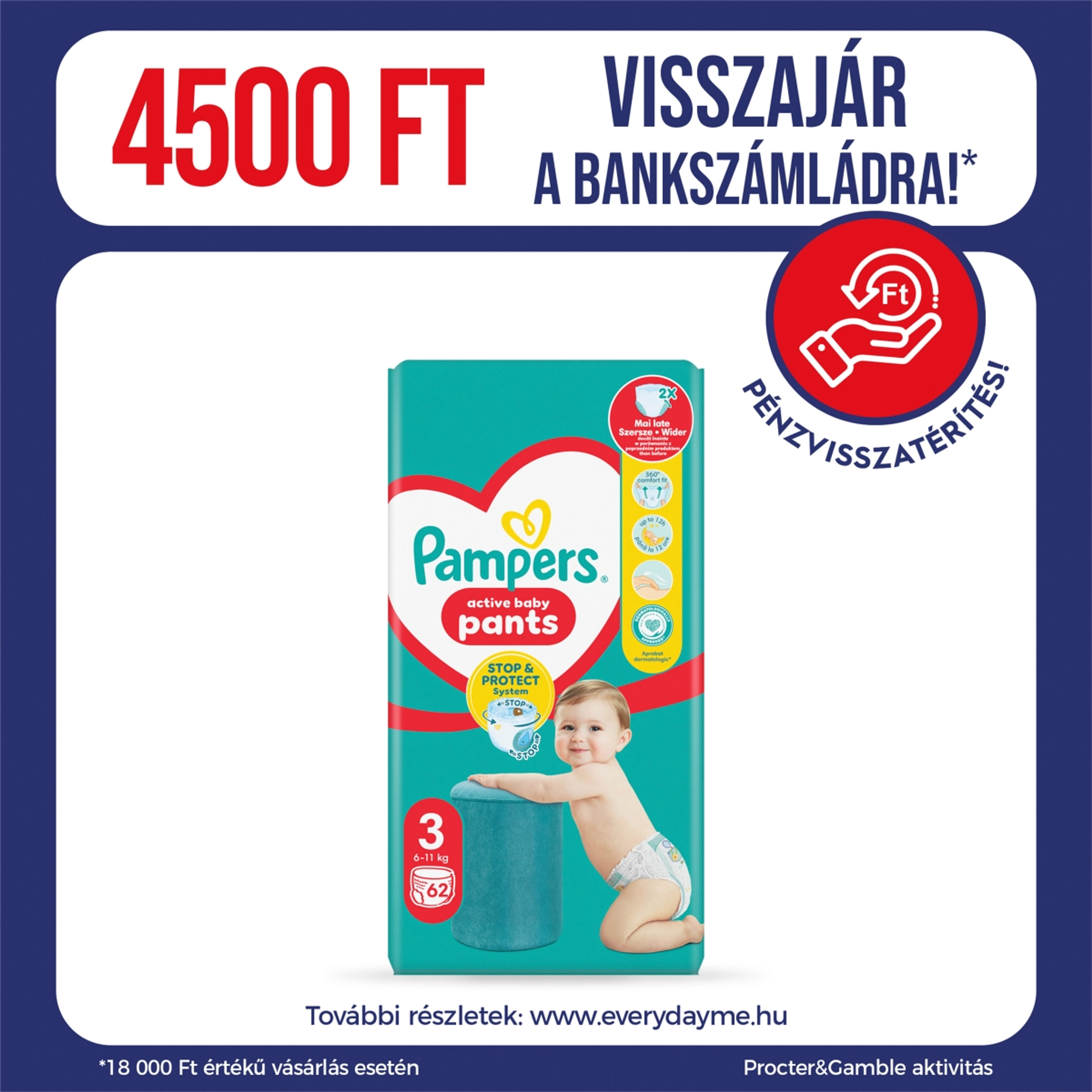 Pampers Pants bugyipelenka jumbo pack 3-as 6-11 kg - 62 db