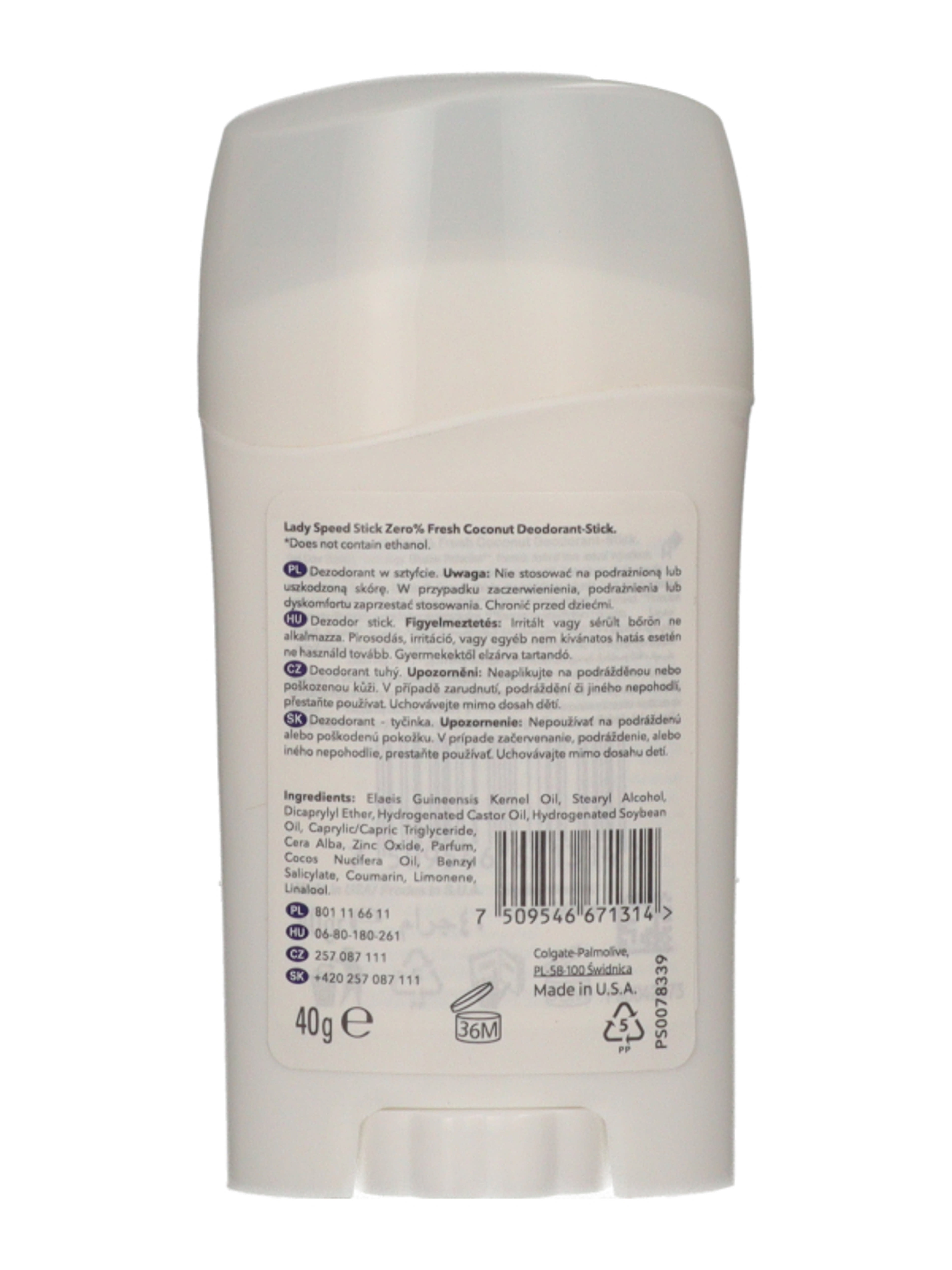 Lady Speed Stick Zero Coconut dezodor stick - 40 g-3