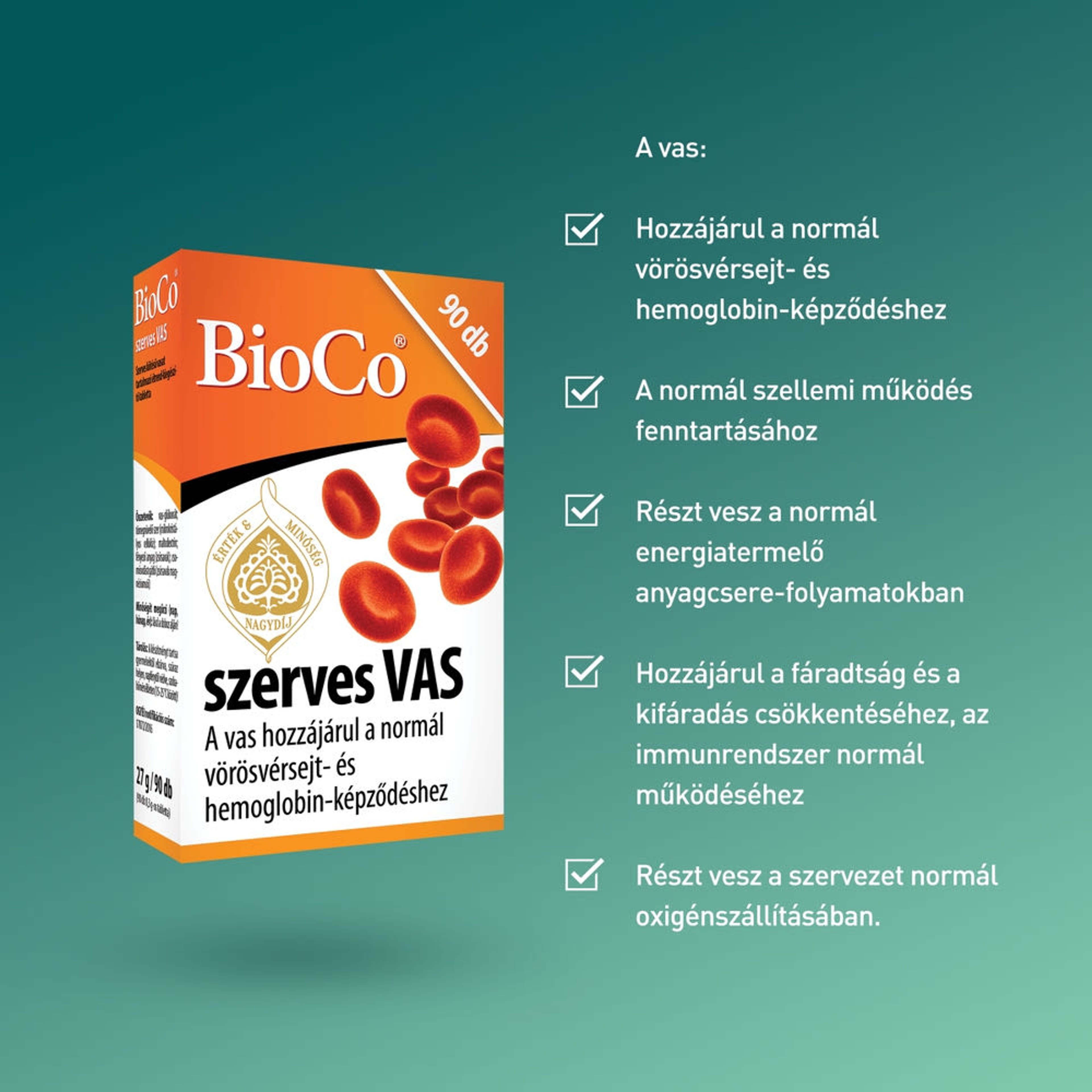 BioCo szerves vas étrend-kiegészítő tabletta - 90 db-4