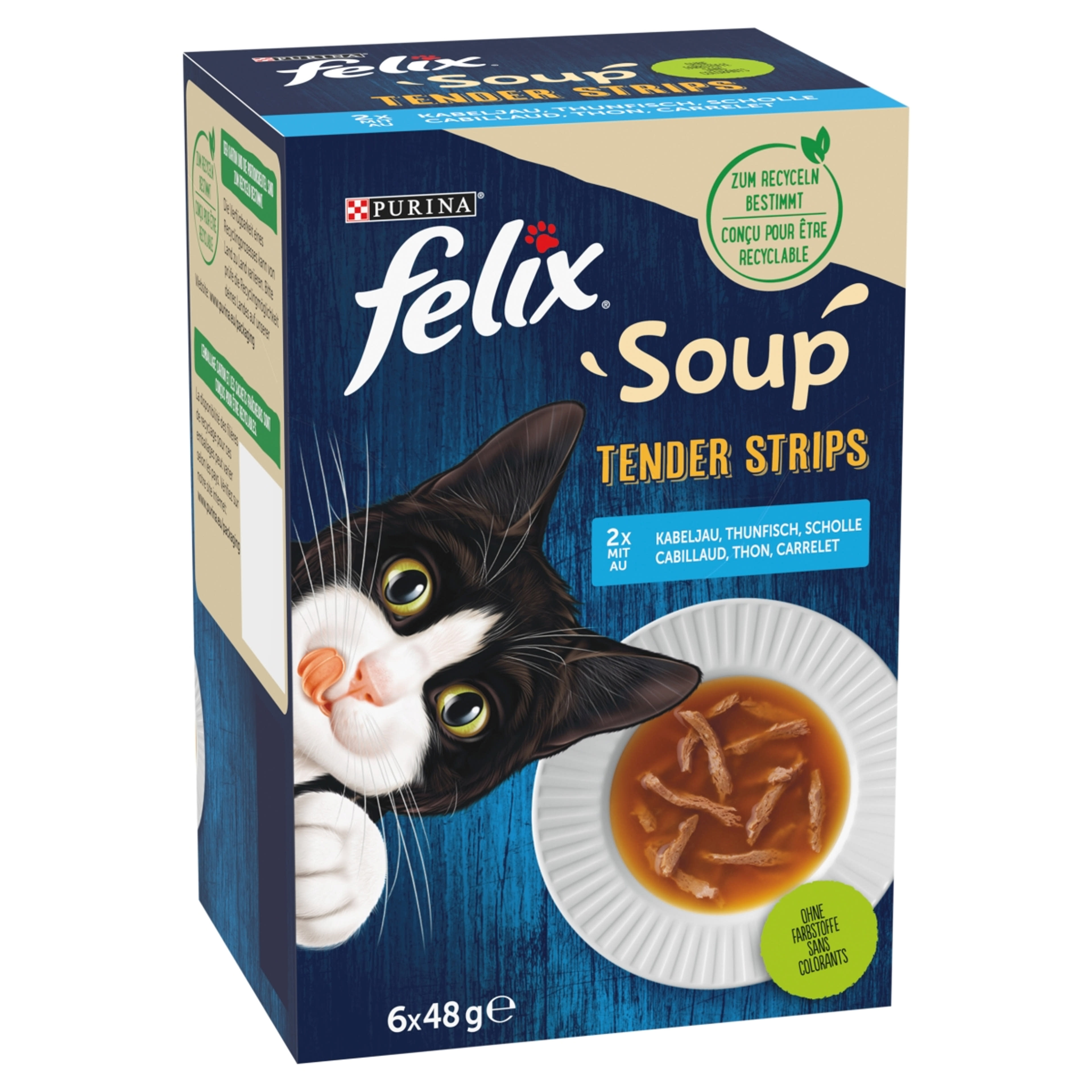 Felix Soup Tender Strips alutasak macskáknak halas 6 x 48 g - 288 g-2