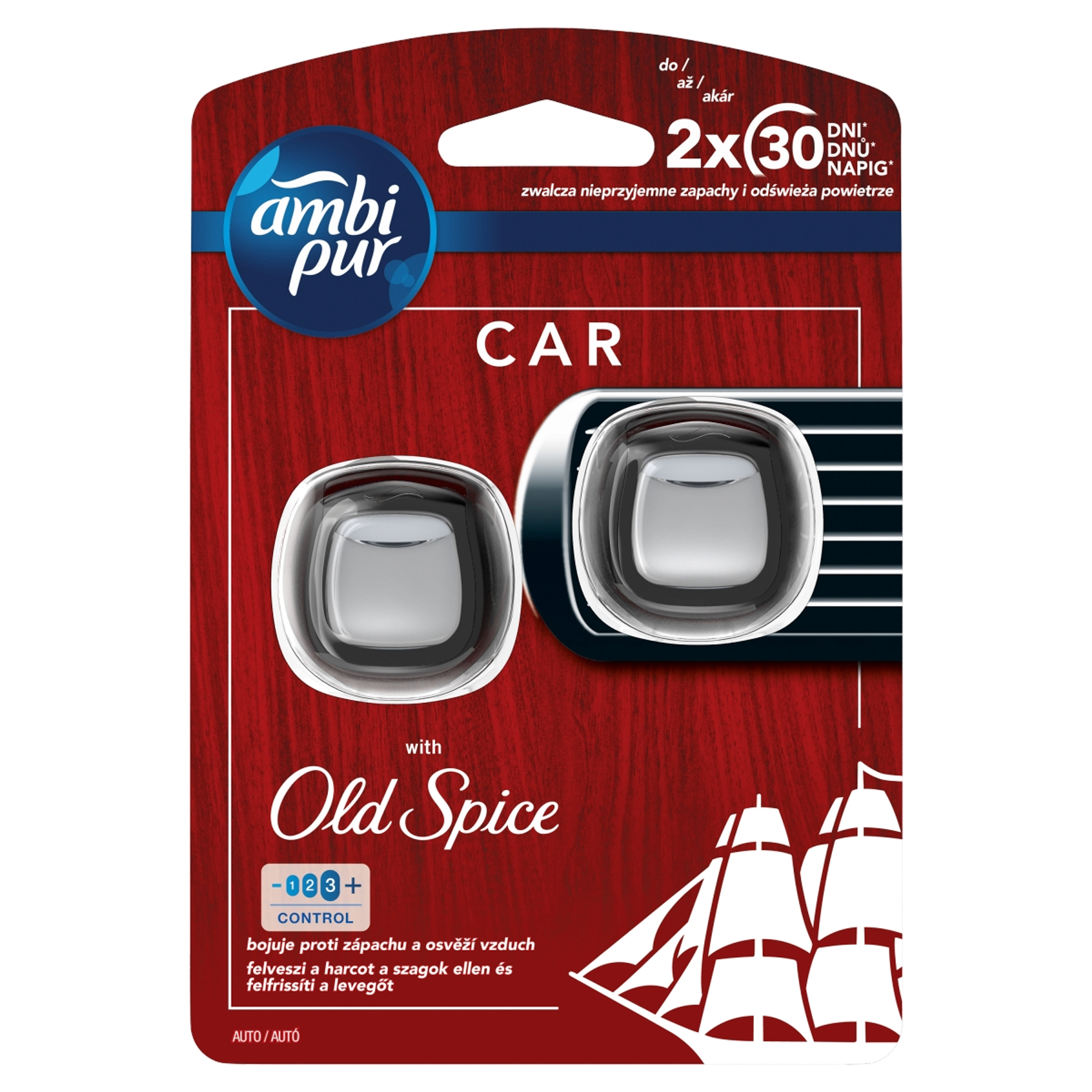 Ambi Pur Car Old Spice autóillatosító kezdőkészlet -2 db