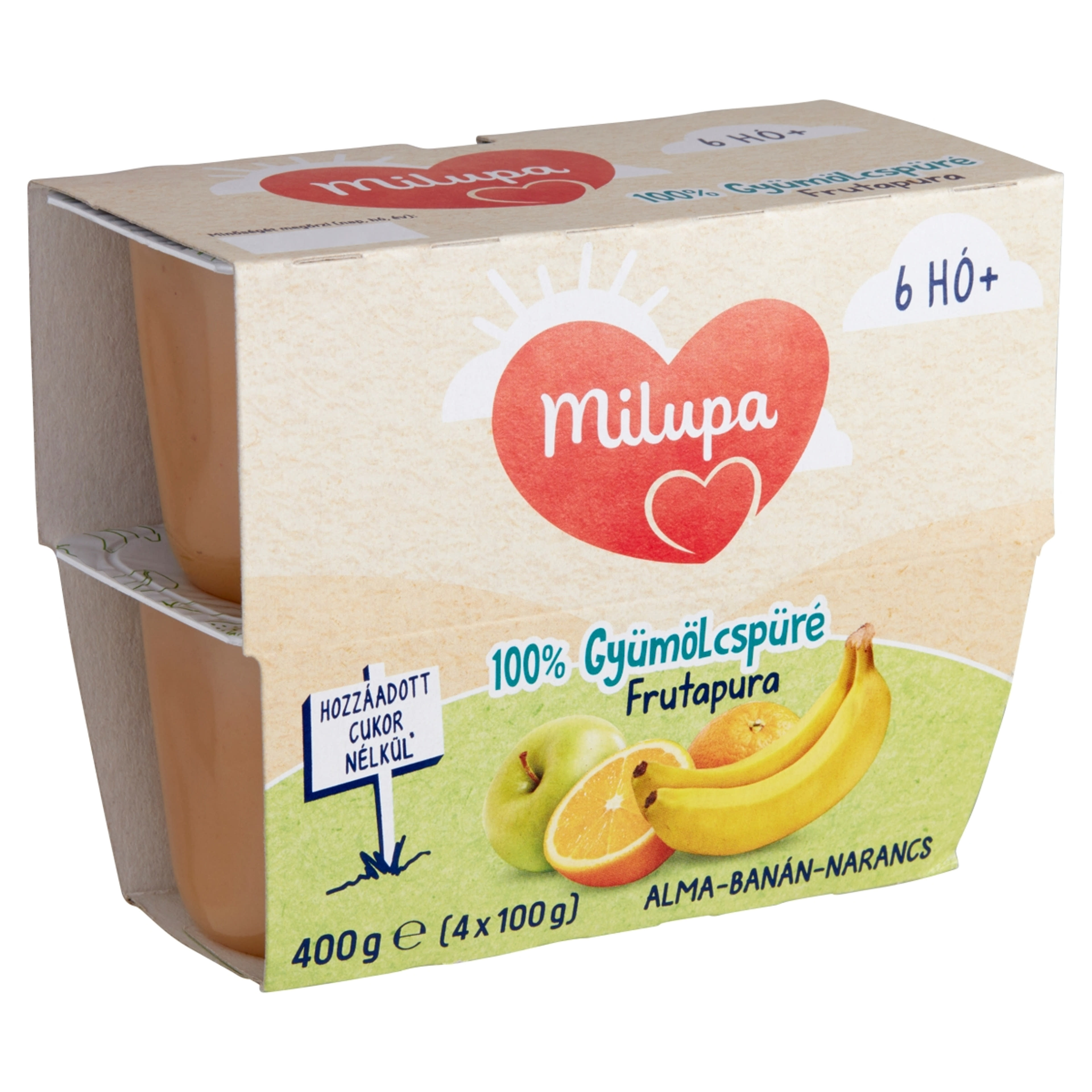 Milupa Frutapura Gyümölcspüré Alma- Narancs- Banán 6-36 Hónapos Kor Között - 4x100 g-2