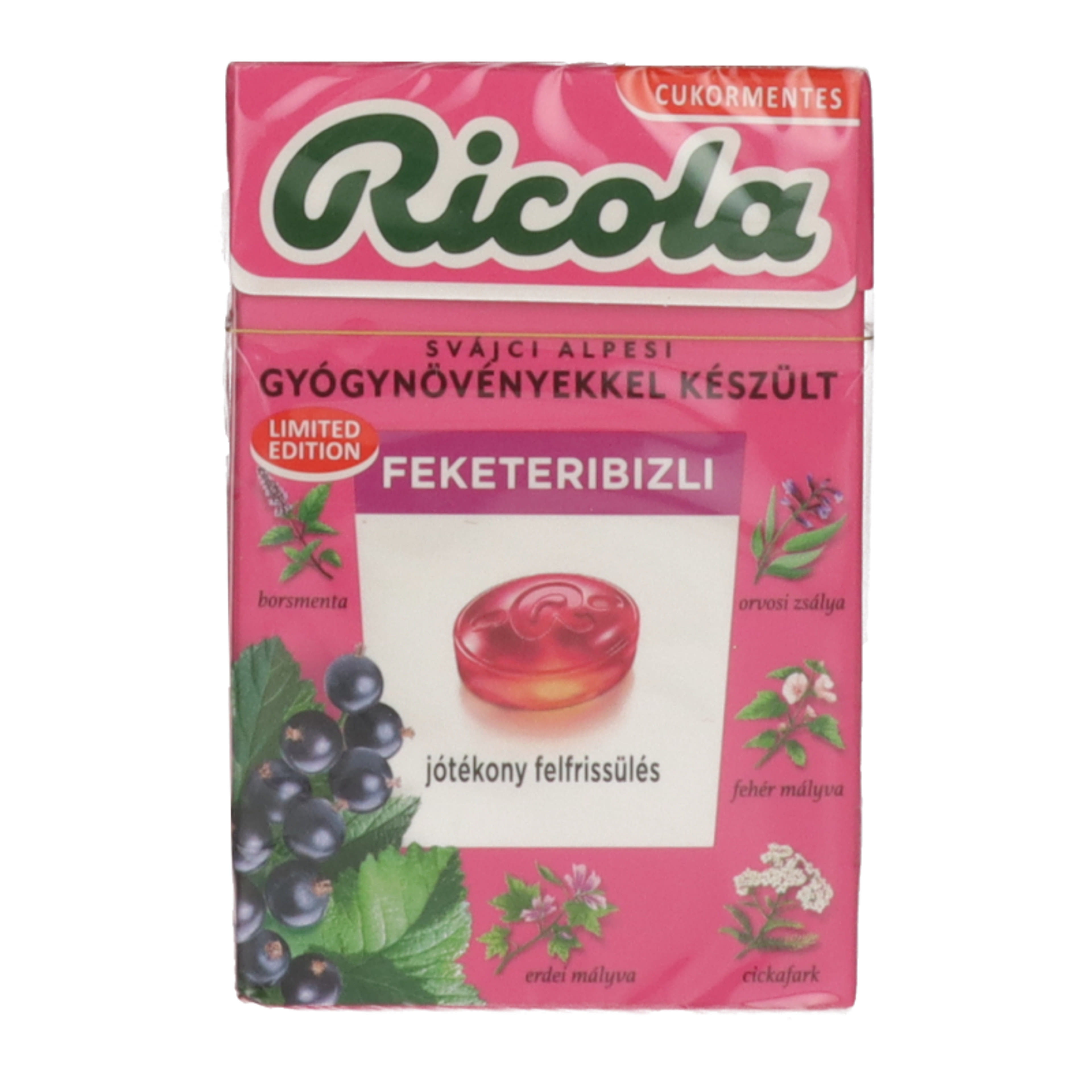 Ricola Feketeribizli gyógynövénycukorka - 40 g