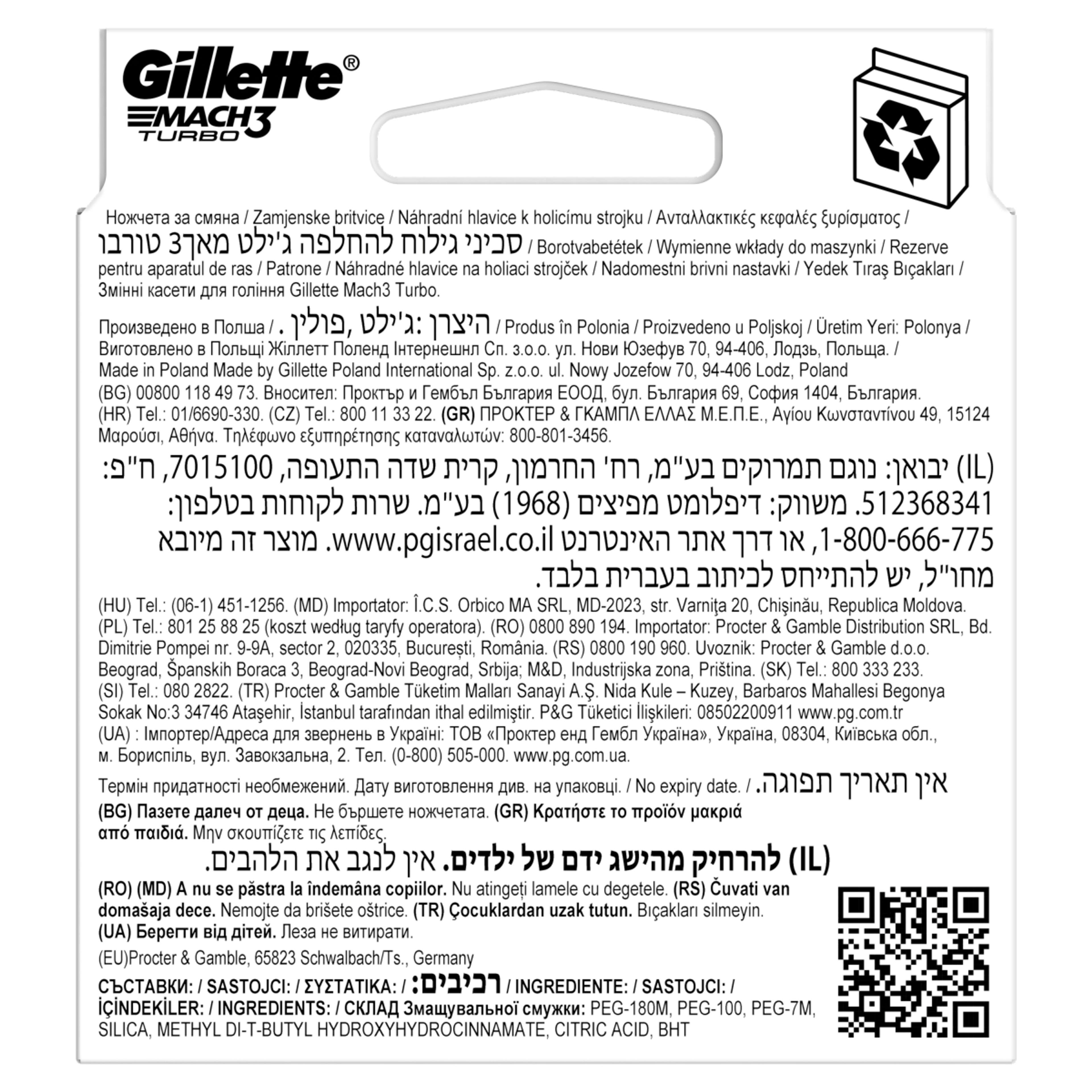 Gillette Mach 3 Turbo borotva betét - 8 db-2