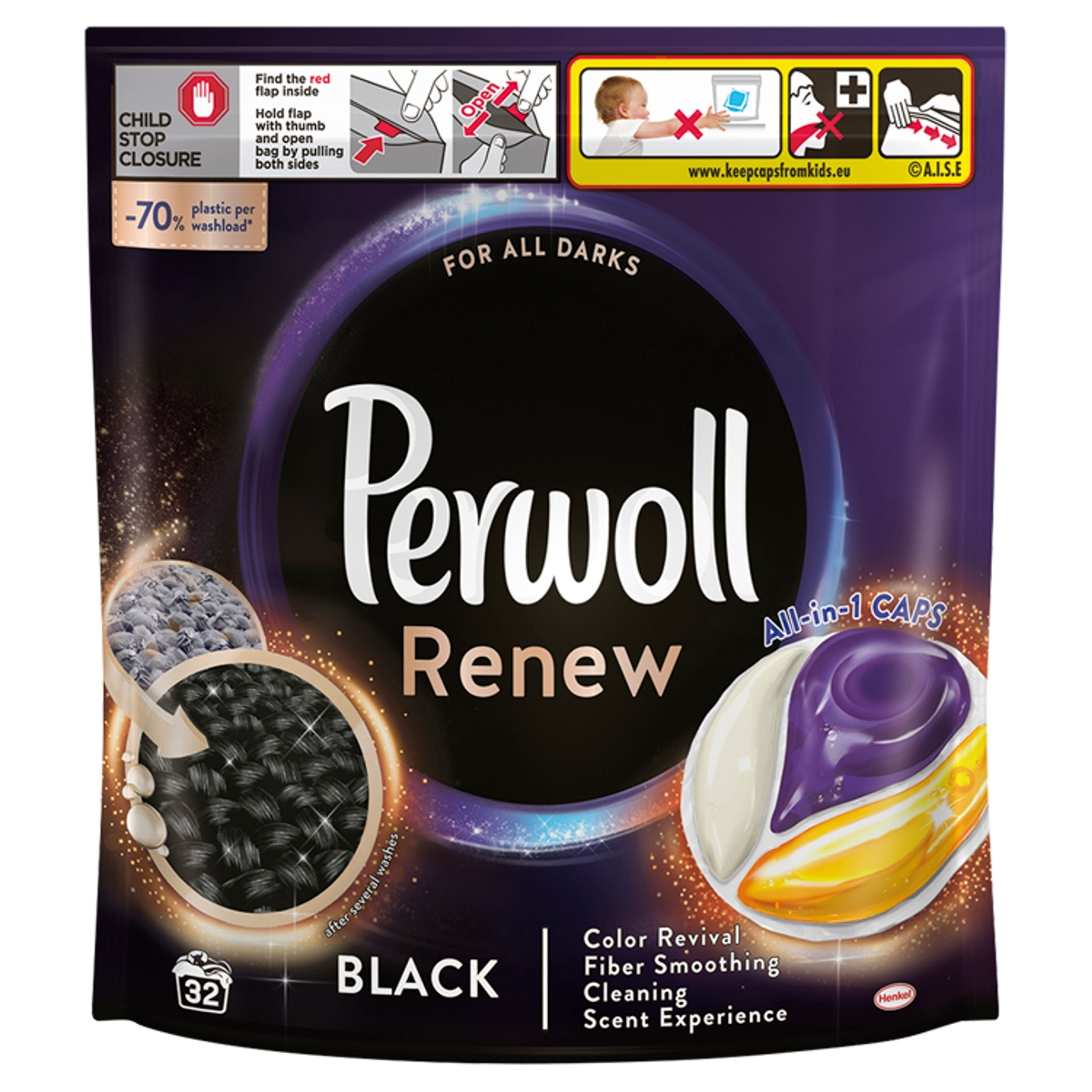 Perwoll Renew Black mosókapszula 32 mosás - 32 db