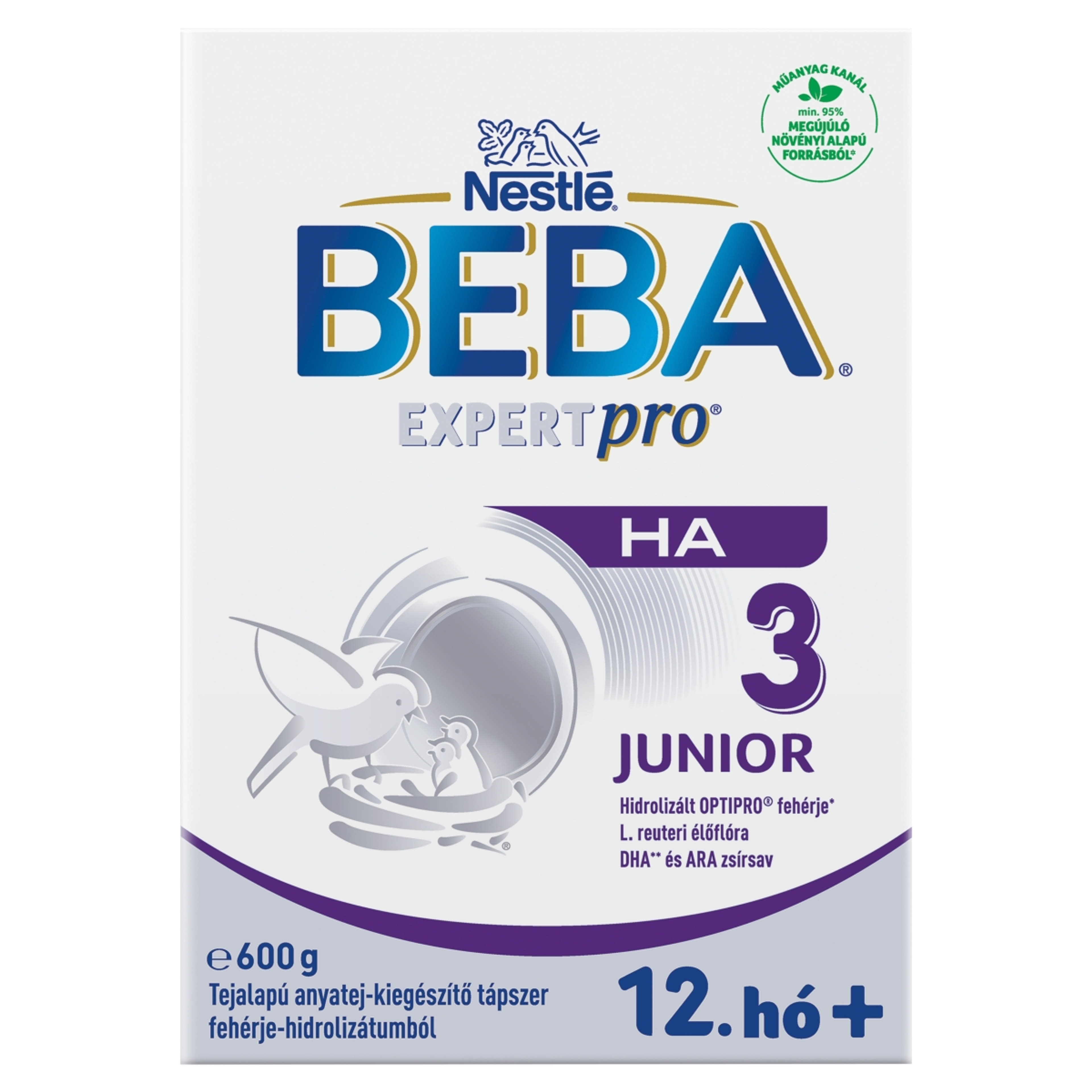 Beba Expertpro HA 3 Junior tejalapú anyatej-kiegészítő tápszer fehérje-hidrolizátumból 12.hónapos kortól - 600 g