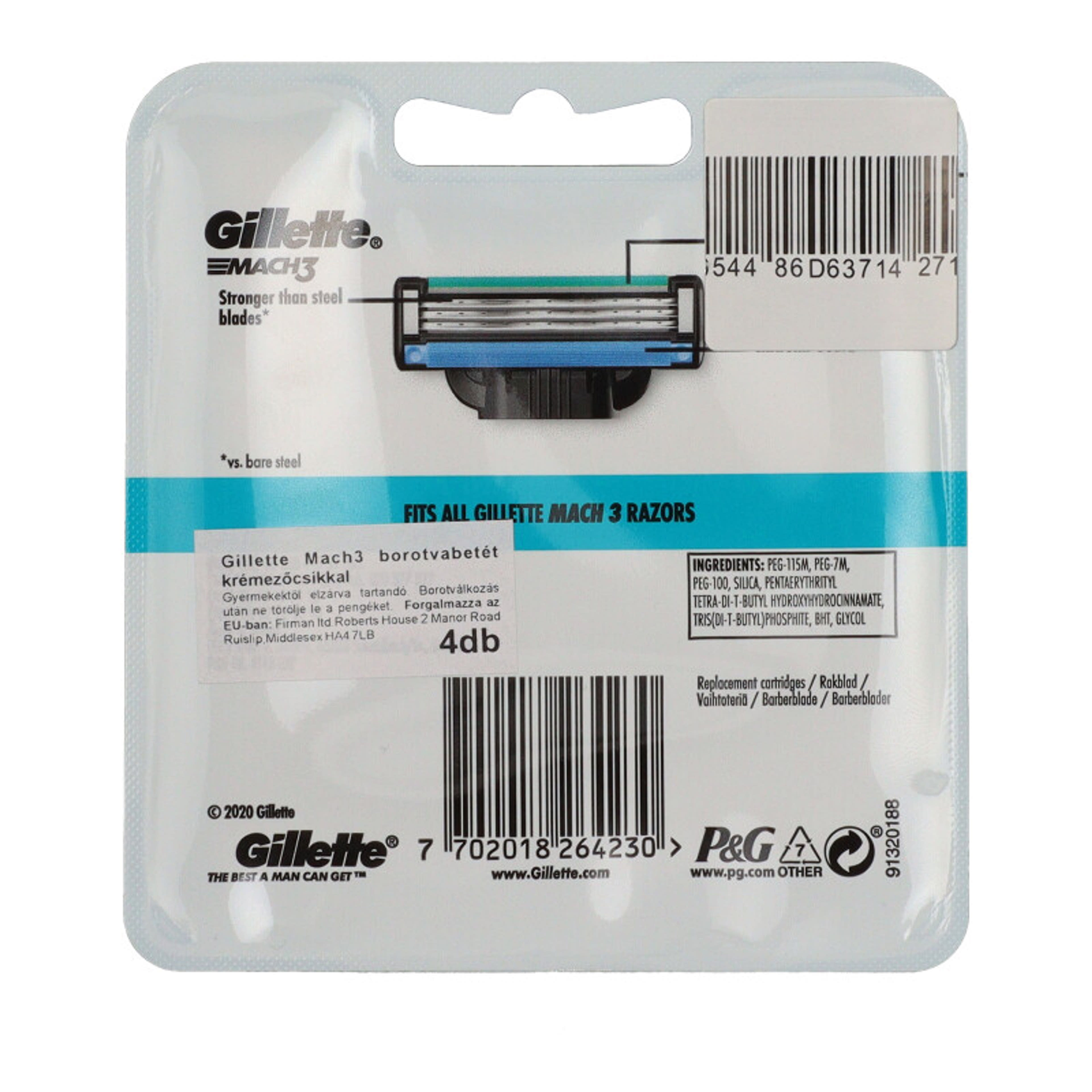Gillette Mach3 borotvapenge 3 pengés - 4 db-2
