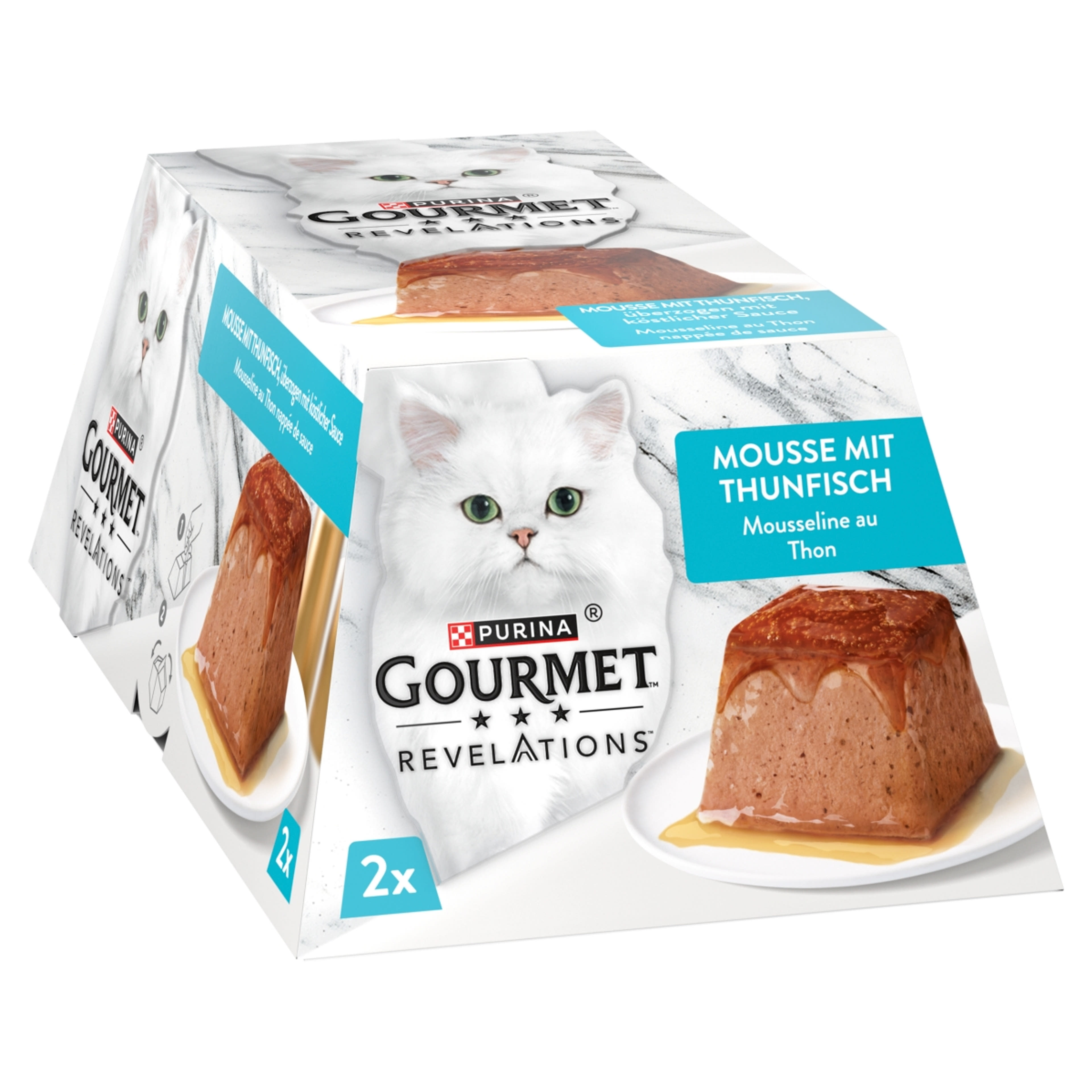 Purina Gourmet Revelations pástétom tonhallal és szósszal nedves macskaeledel 2 x 57 g - 114 g-2