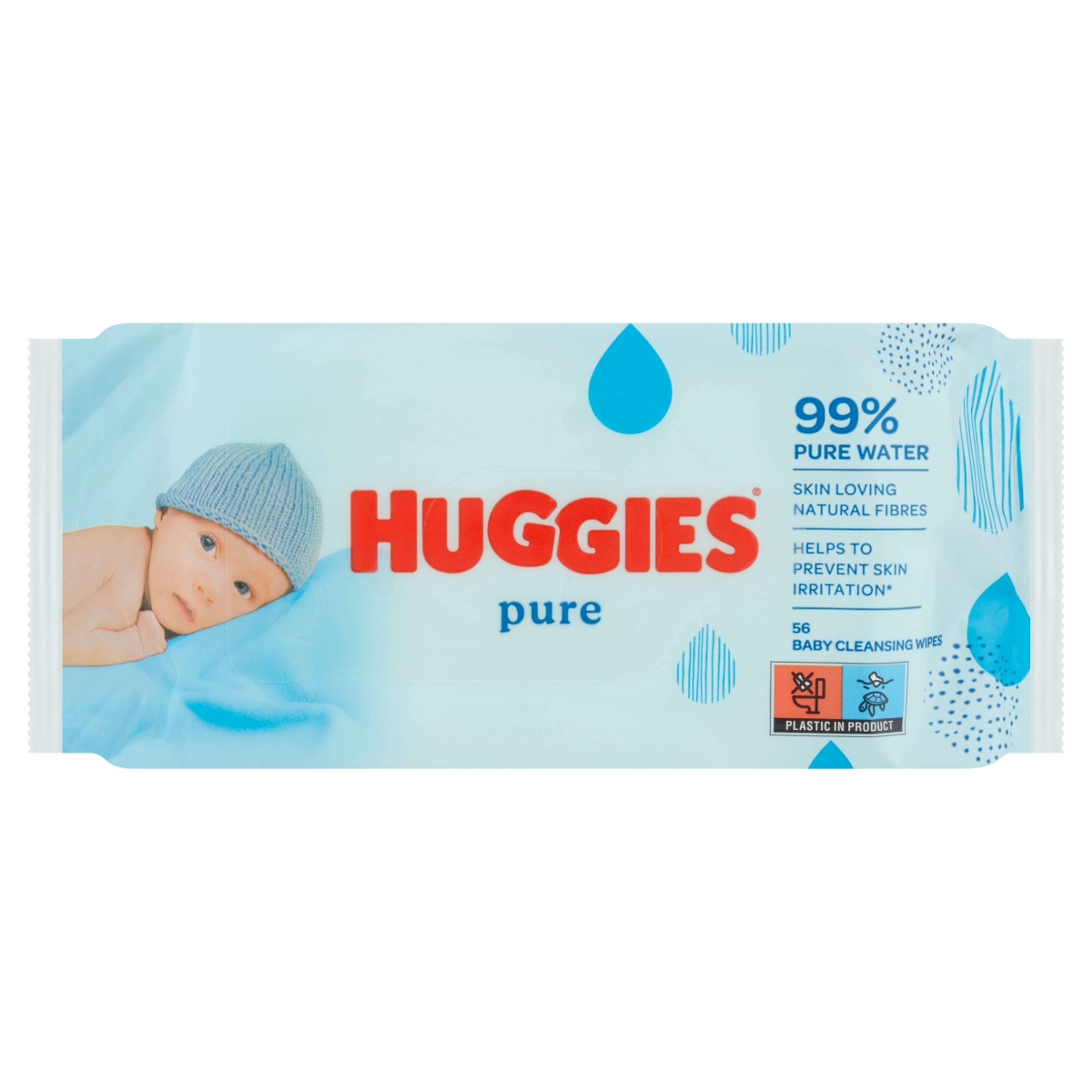 Huggies Pure törlőkendő - 56 db