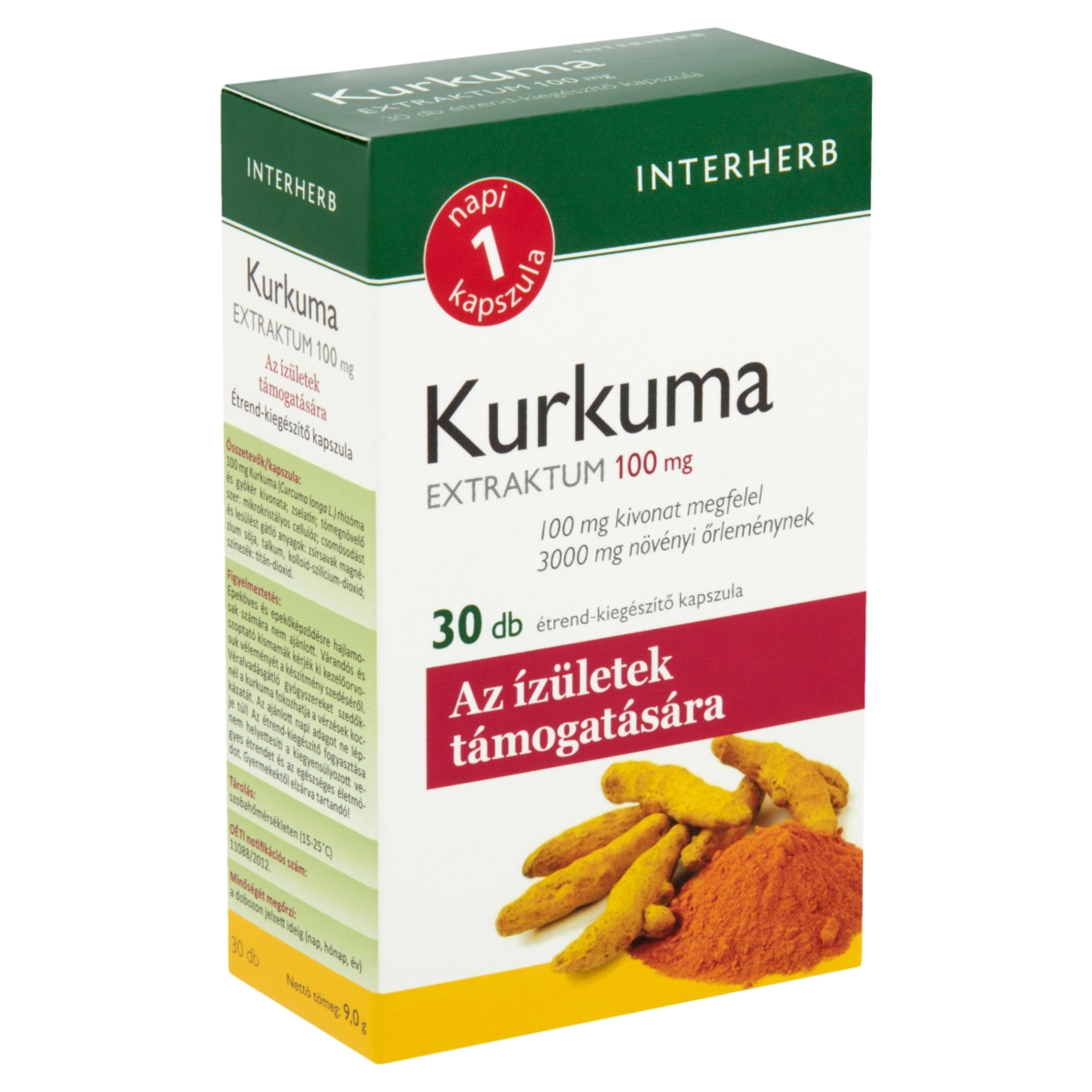 Interherb Napi 1 Kurkuma Extraktum Kapszula - 30 db-3