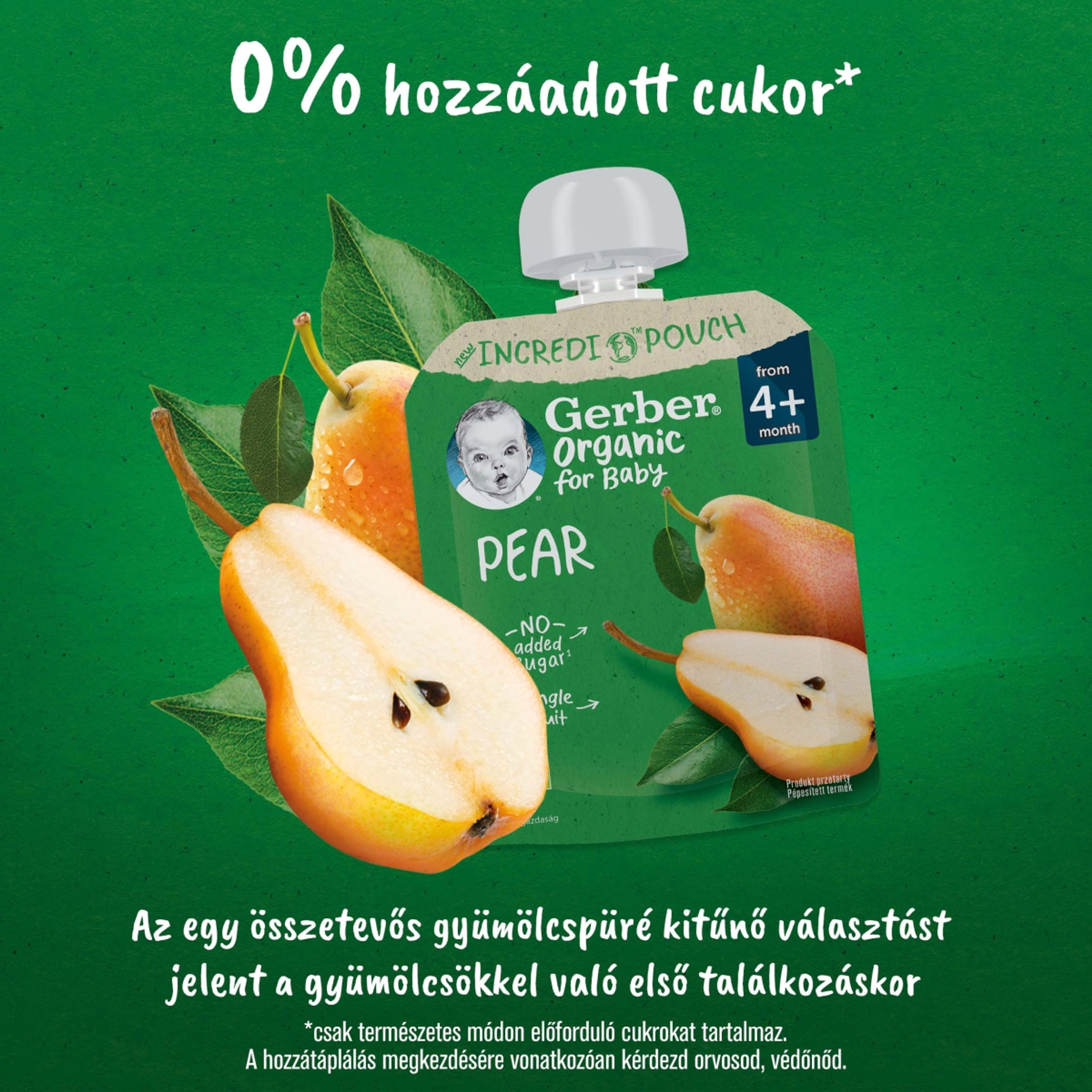 Gerber bio körte gyümölcspüré 4 hónapos kortól - 80 g-3