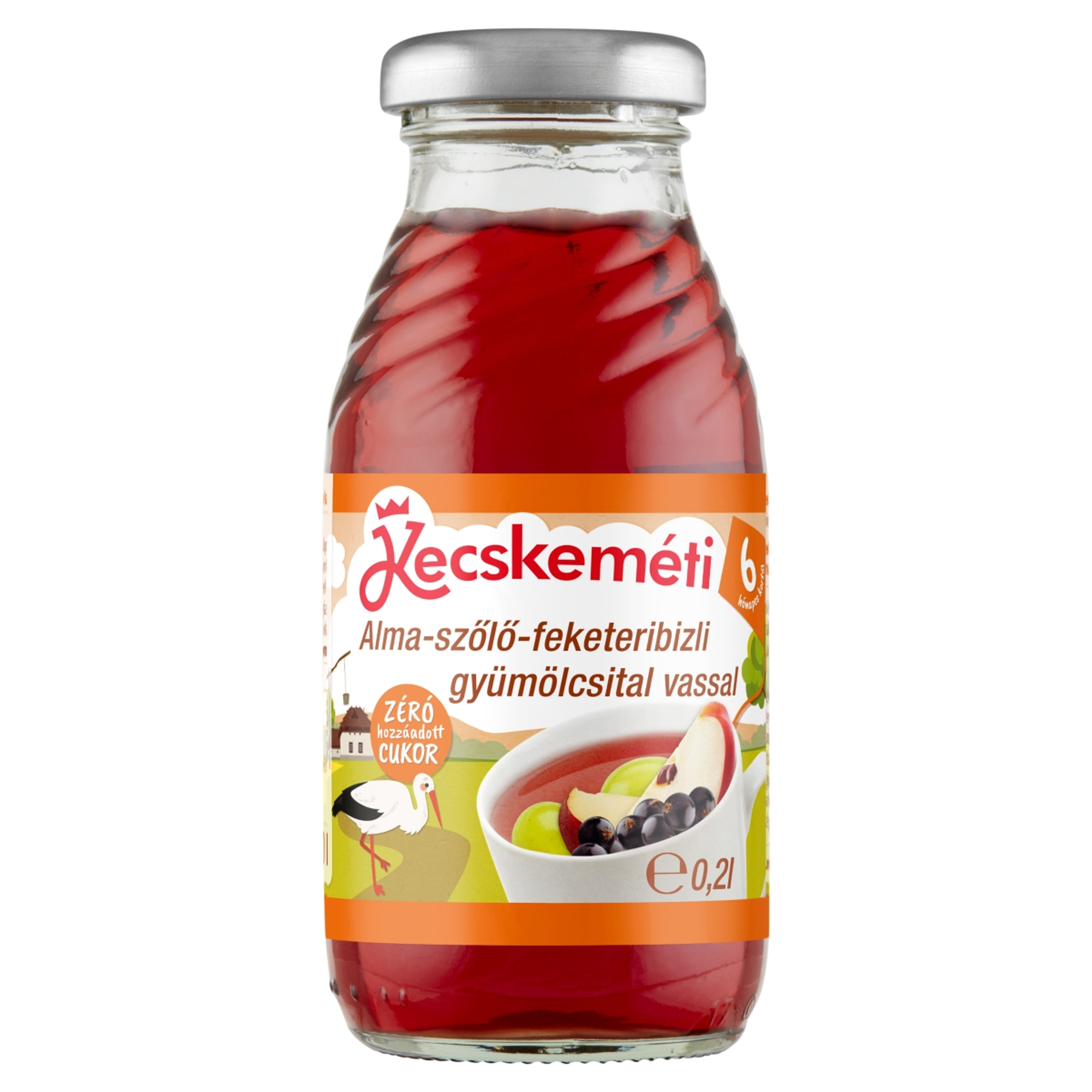 Kecskeméti alma-szőlő-feketeribizli gyümölcsital vassal 6 hónapos kortól - 200 ml