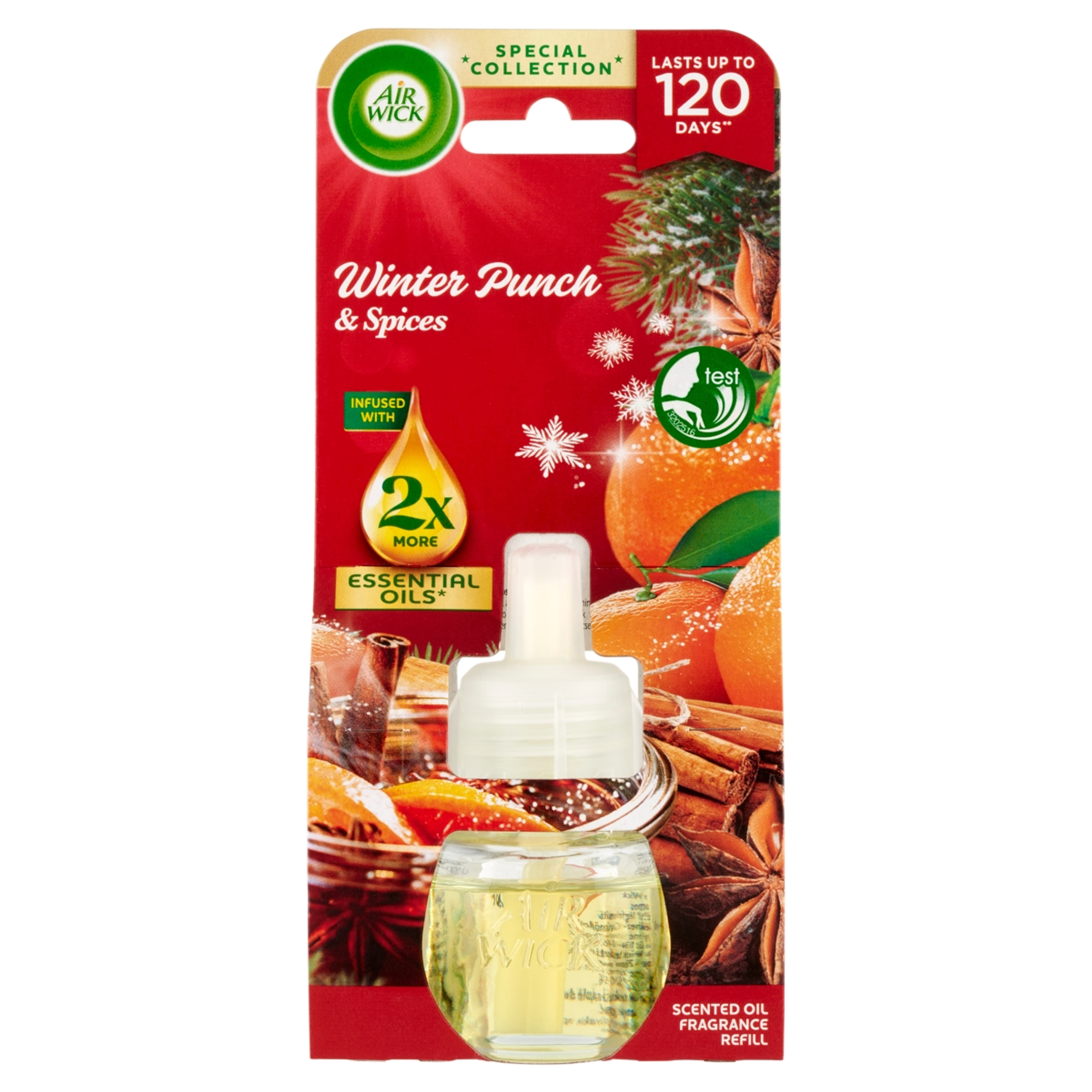 Air Wick elektromos légfrissítő utántöltő téli puncs illattal - 19 ml