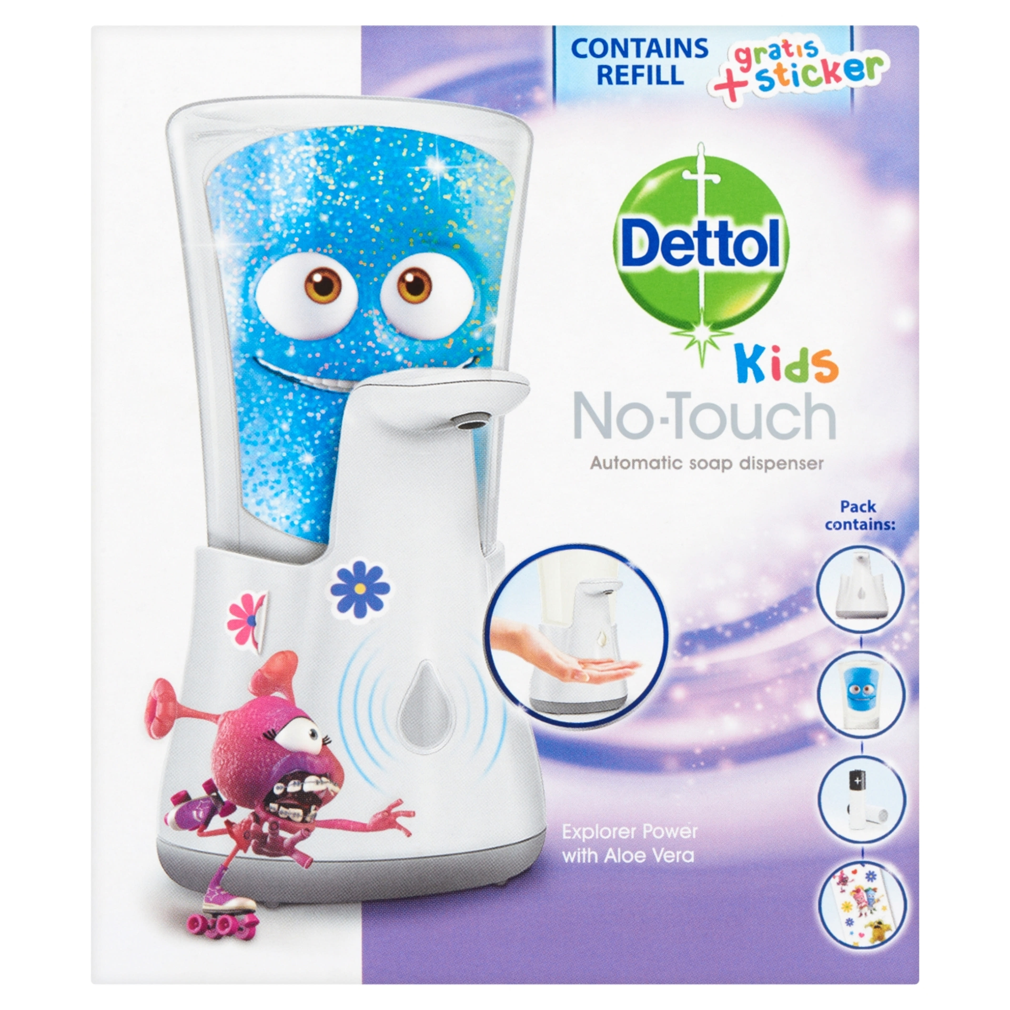 Dettol Kids érintés nélküli kézmosó készülék + utántöltő Aloe Vera - 1 db-1