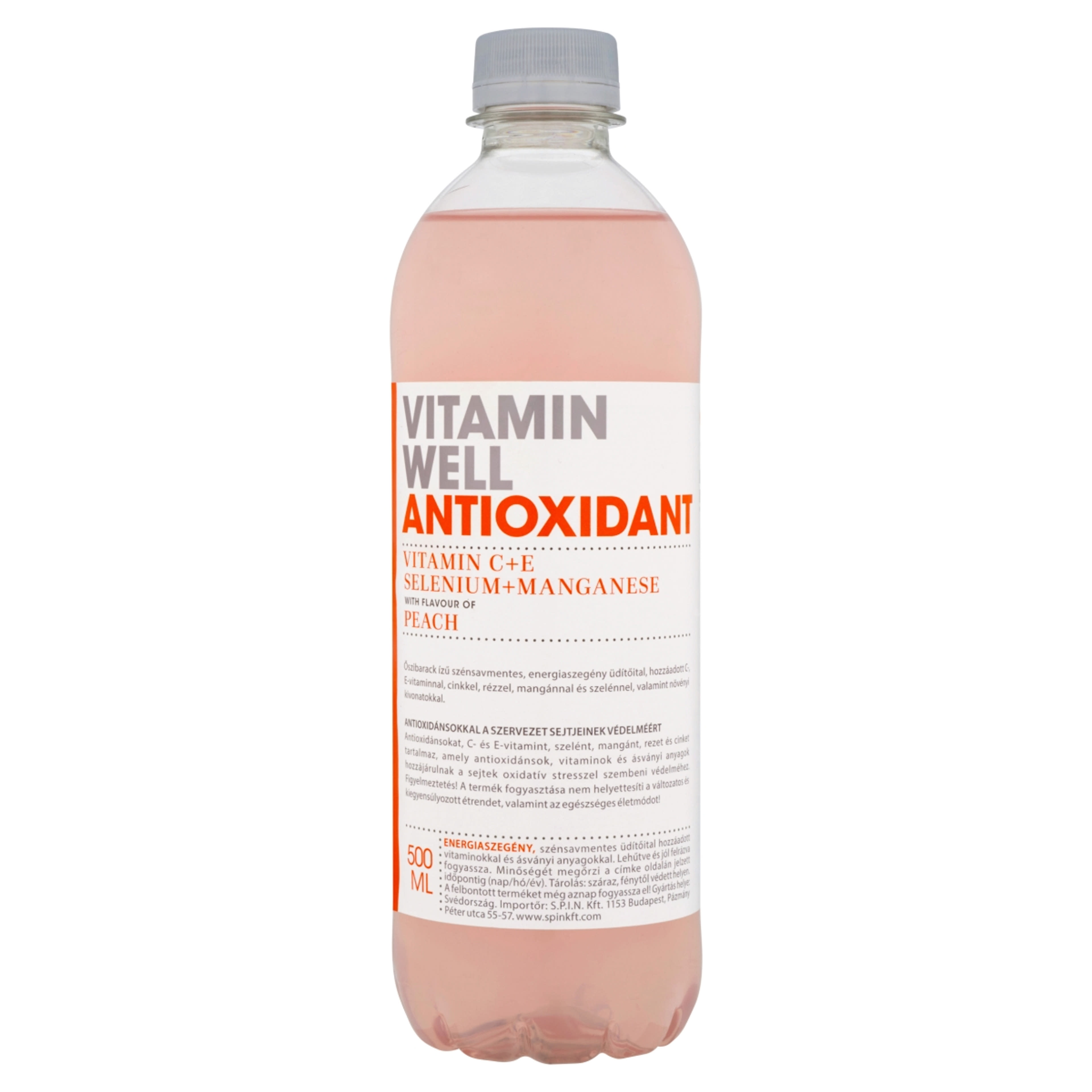 Vitamin Well Antioxidant őszibarack ízű, szénsavmentes, energiaszegény üdítőital - 500 ml