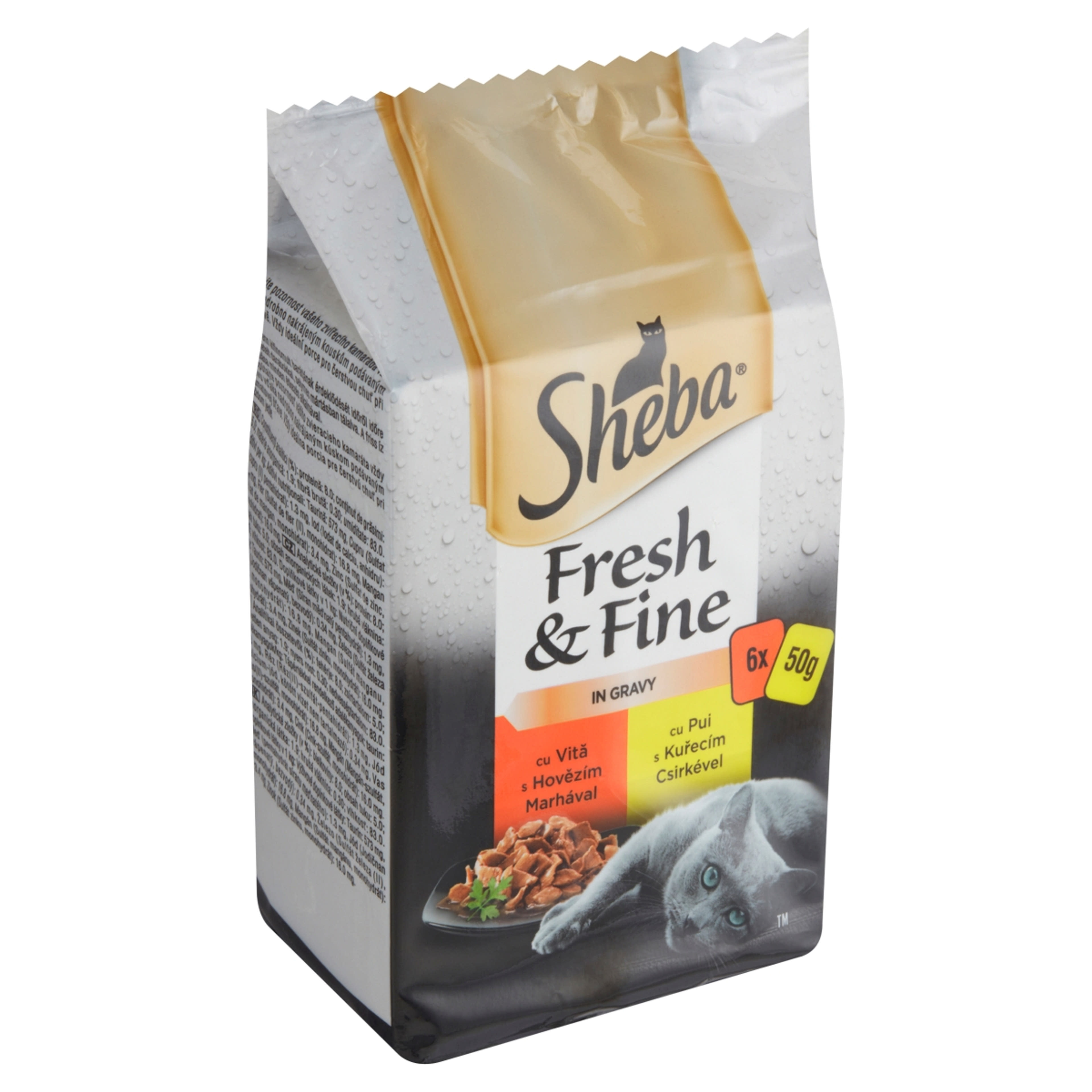 Sheba Fresh & Fine Excluzív felnőtt teljes értékű alutasak macskáknak, húsos válogatás (6x50 g) - 300 g-2