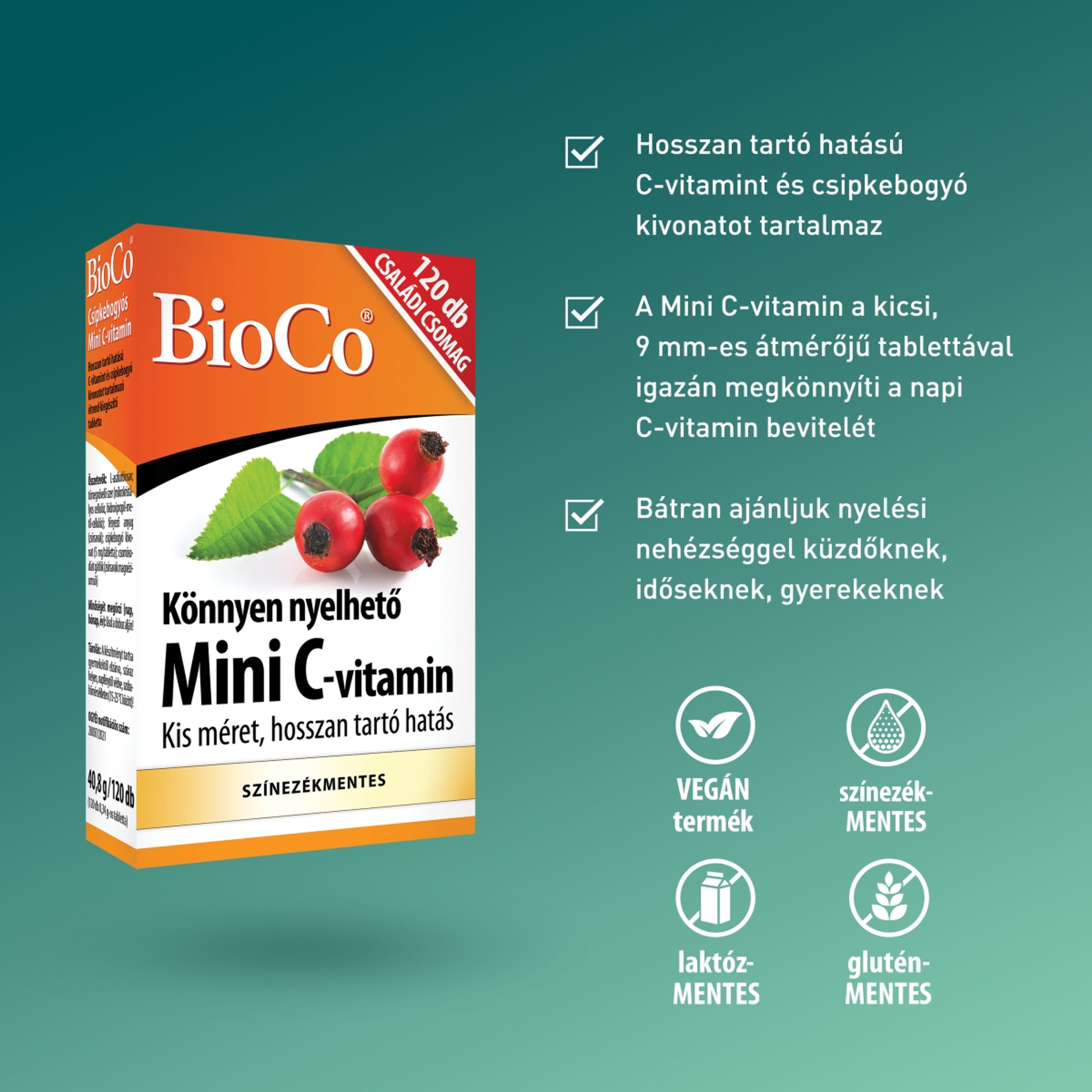 BioCo mini C-vitamin tabletta - 120 db-4