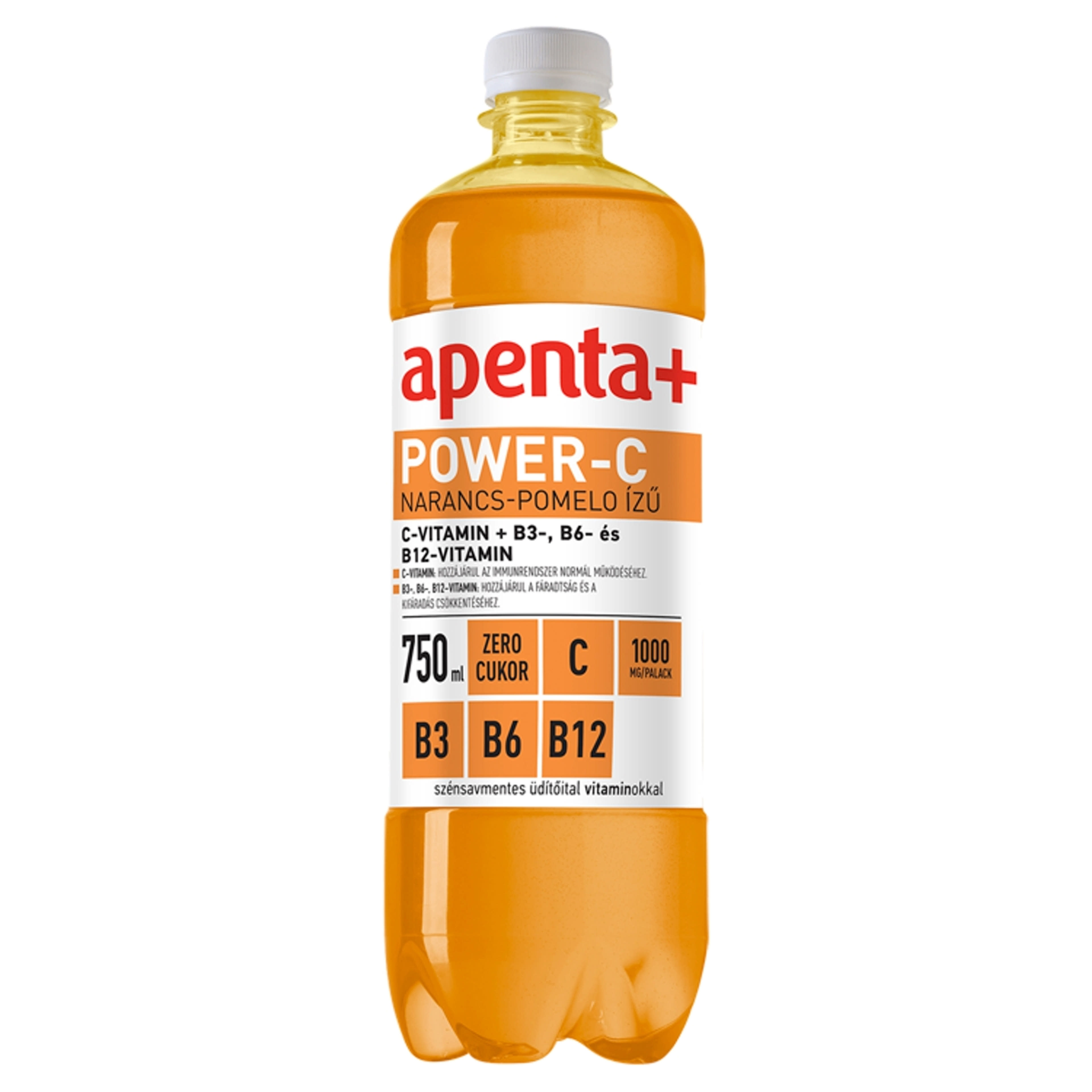 Apenta+ Power szénsavmentes üdítőital vitaminokkal narancs-pomelo ízű - 750 ml