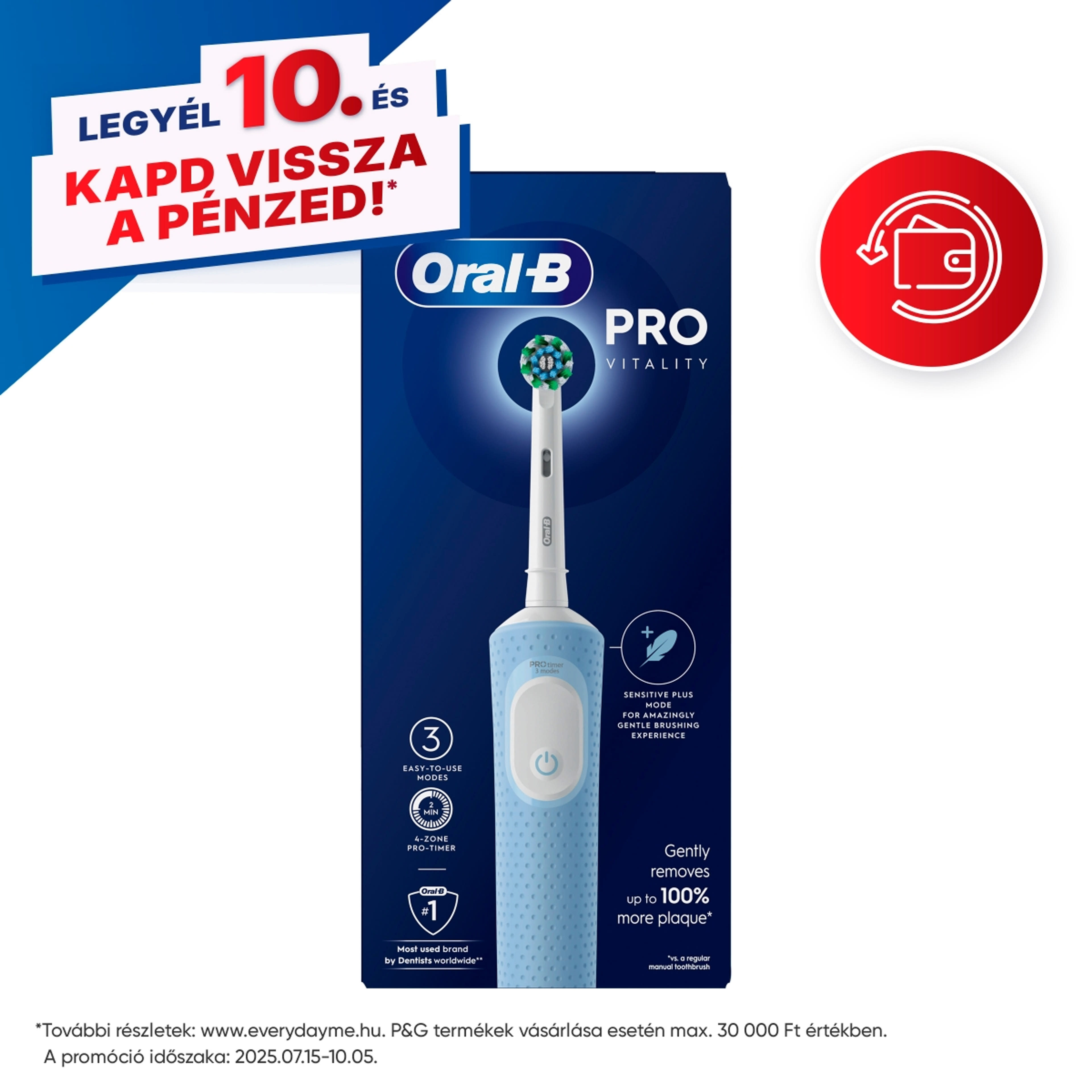 Oral-B Vitality Pro elektromos fogkefe fehér/kék - 1 db