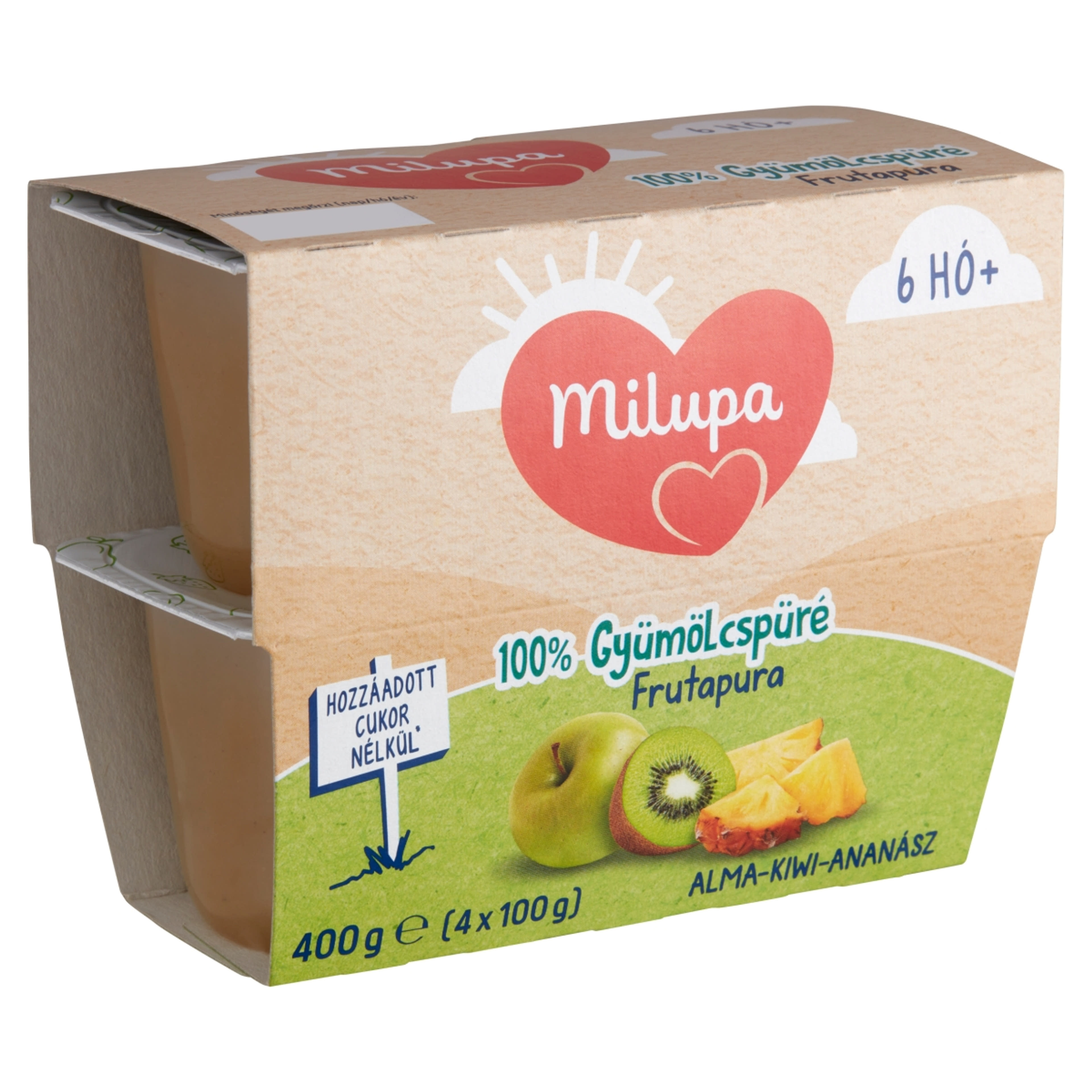 Milupa frutapura alma-ananász-kiwi 6 hónapos kortól 4*100g - 400 g-2