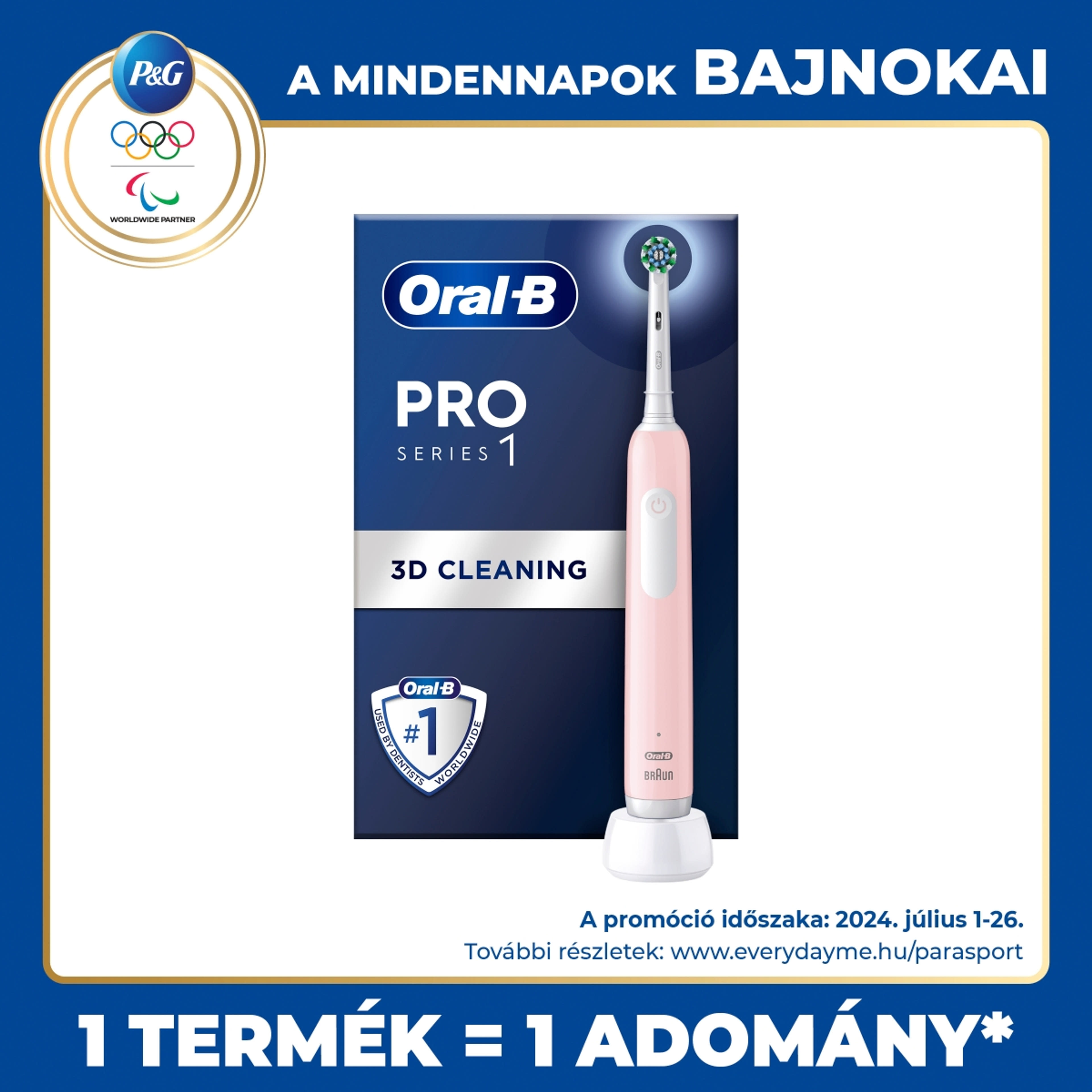 Oral-B Pro 1 900 Cross Action elektromos fogkefe /pink - 1 db