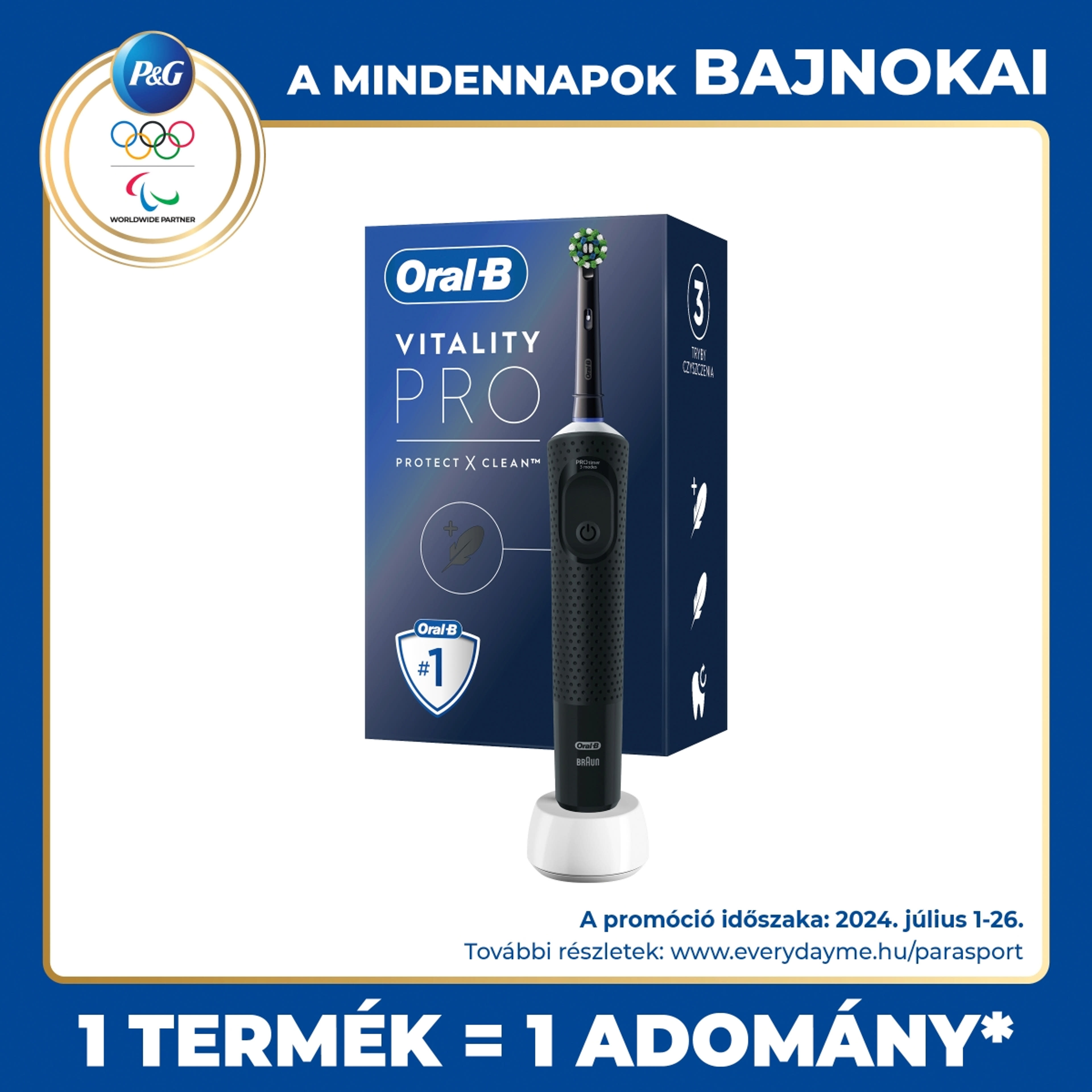 Oral-B Vitality Pro elektromos fogkefe, fekete - 1 db