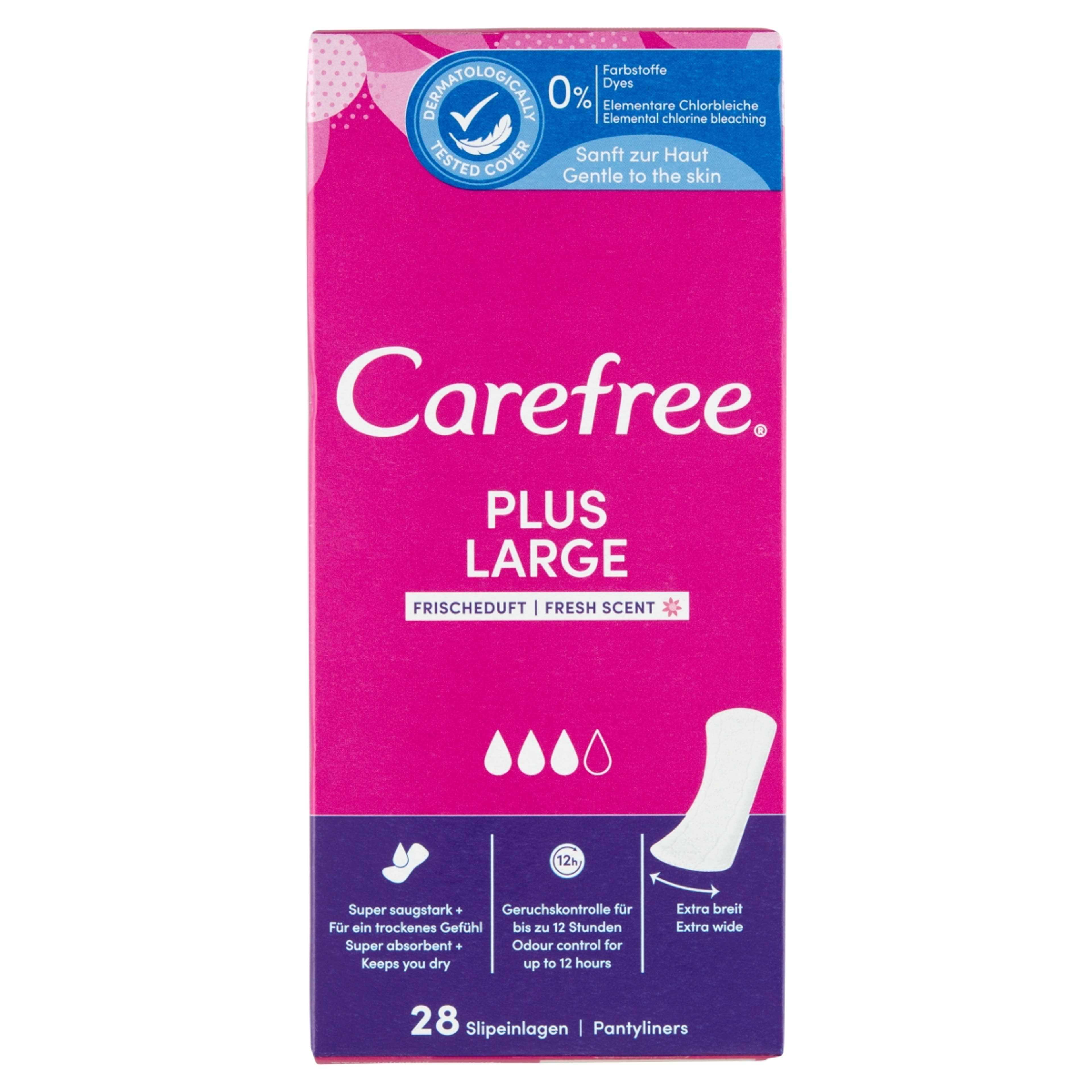 Carefree Plus Large tisztasági betét friss illattal - 28 db