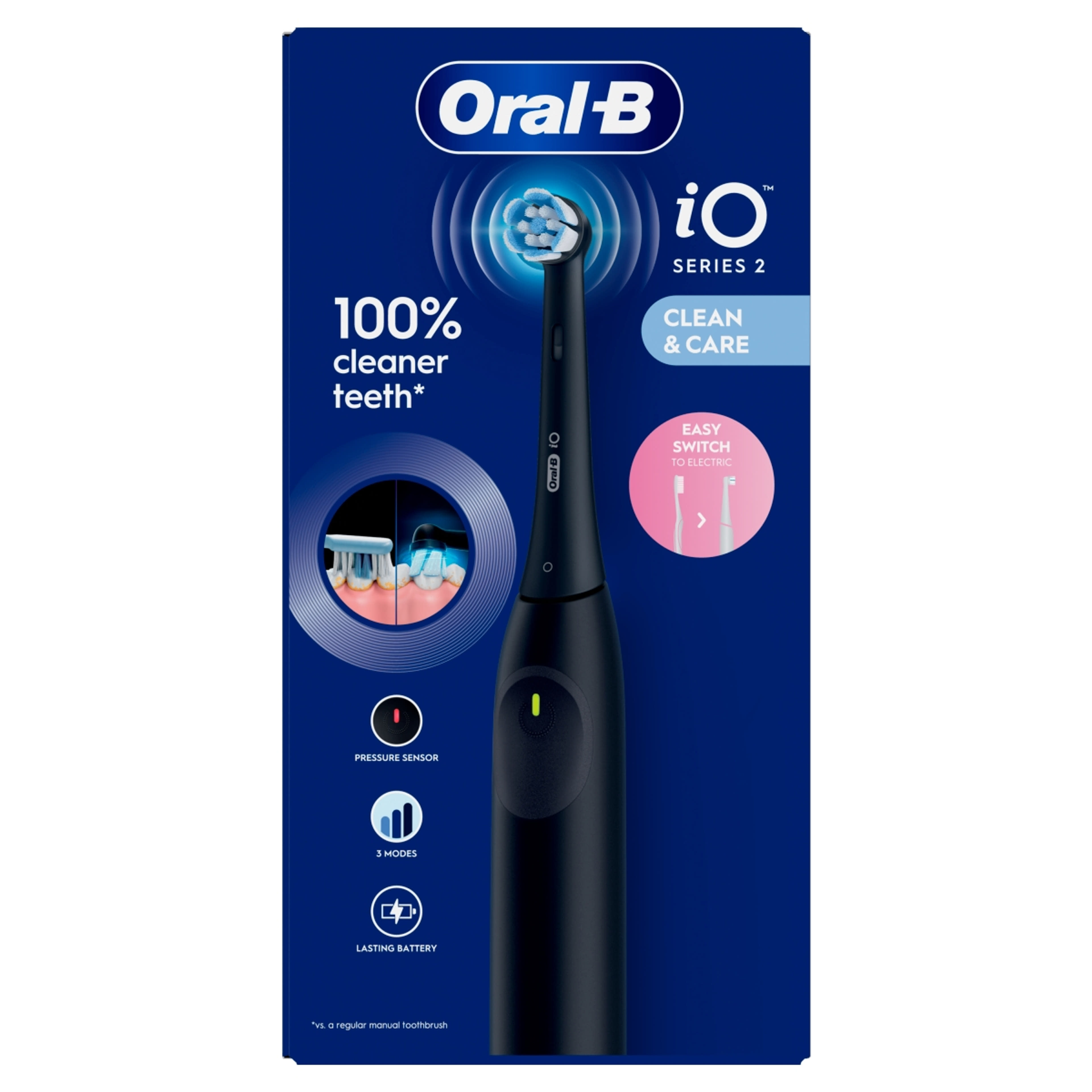 Oral-B iO 2 elektromos fogkefe /éjfekete - 1 db