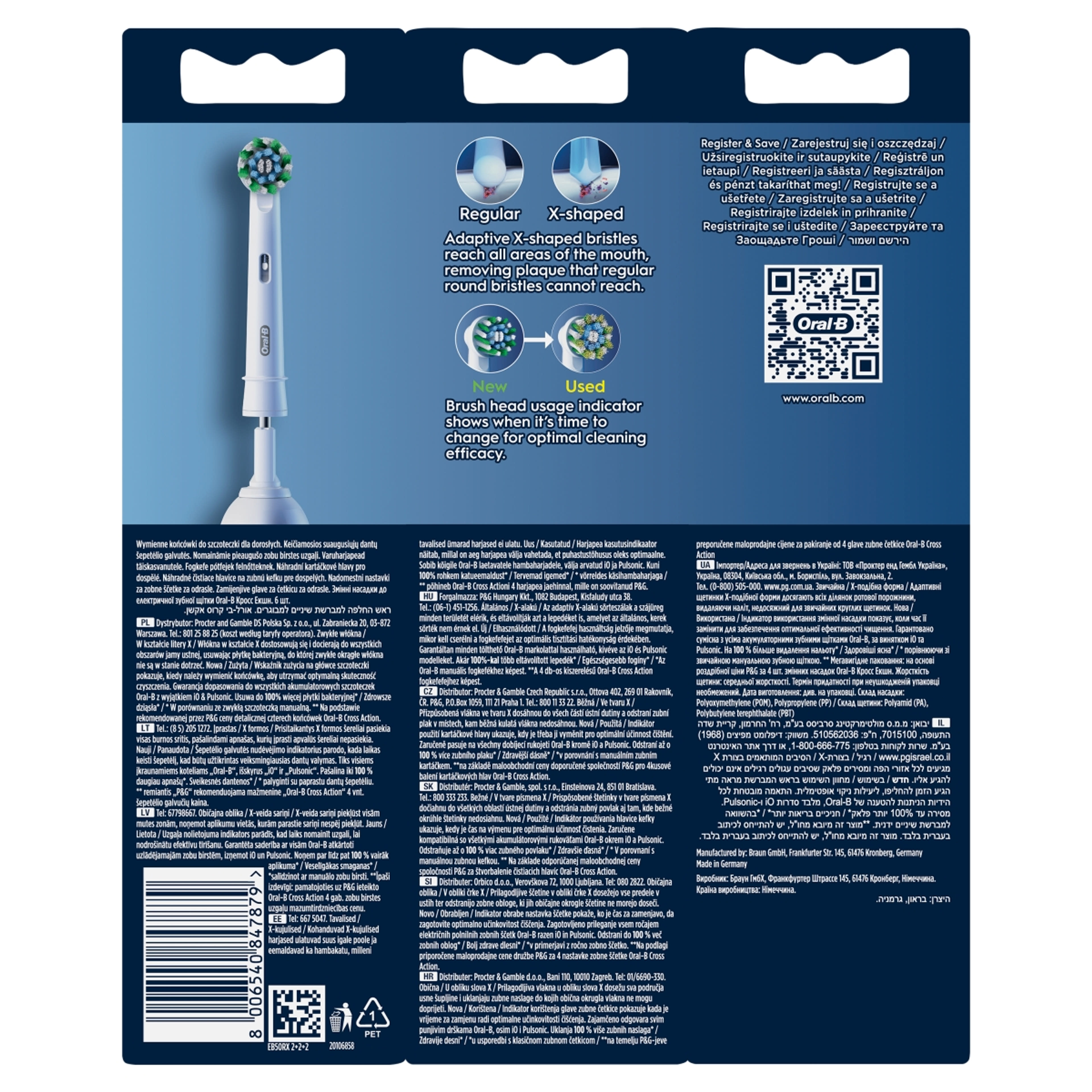 Oral-B Pro Cross Action elektromos fogkefe pótfej - 6 db-3