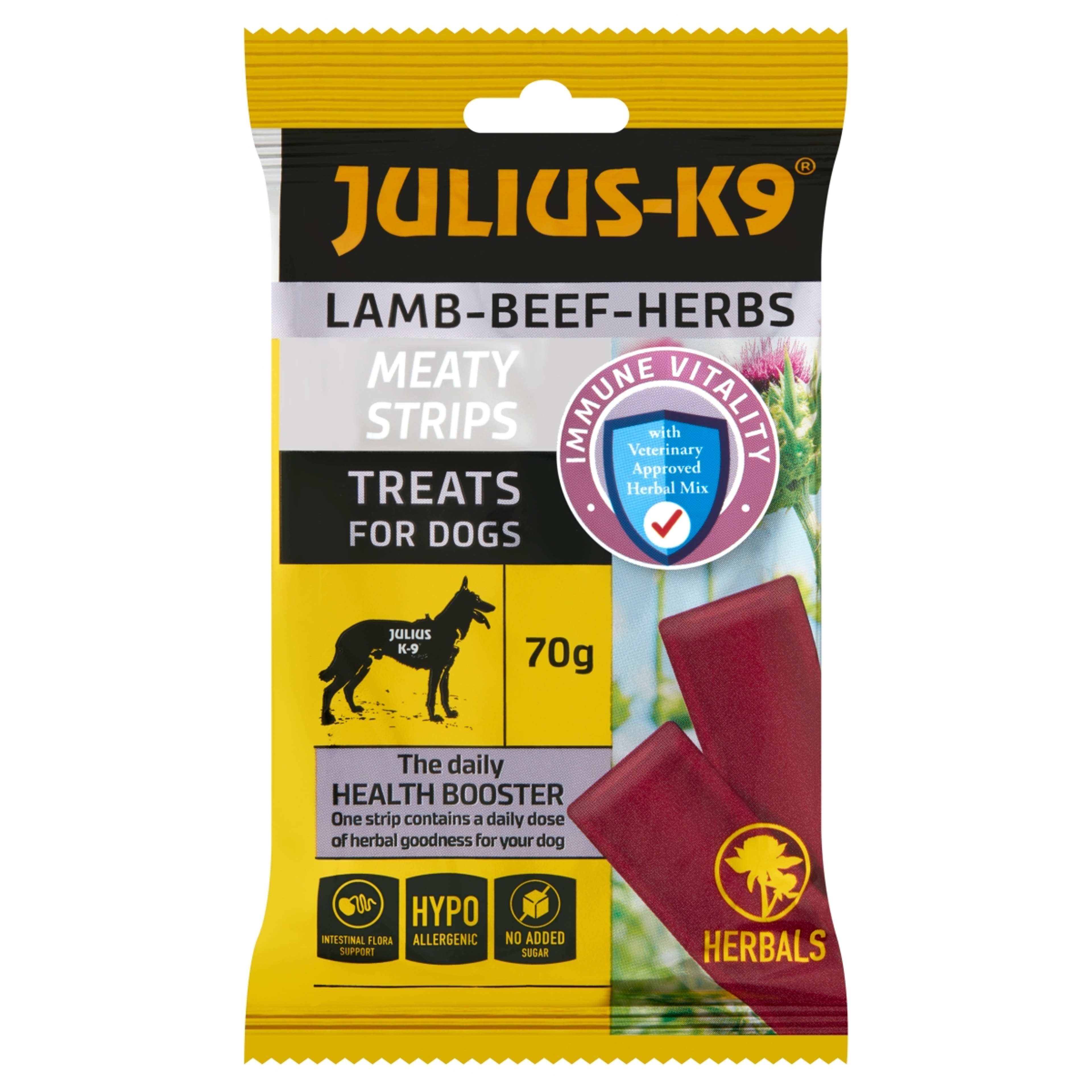 Julius-k9 jutalomfalat kutyáknak, hússal és gyógynövényekkel - 70 g