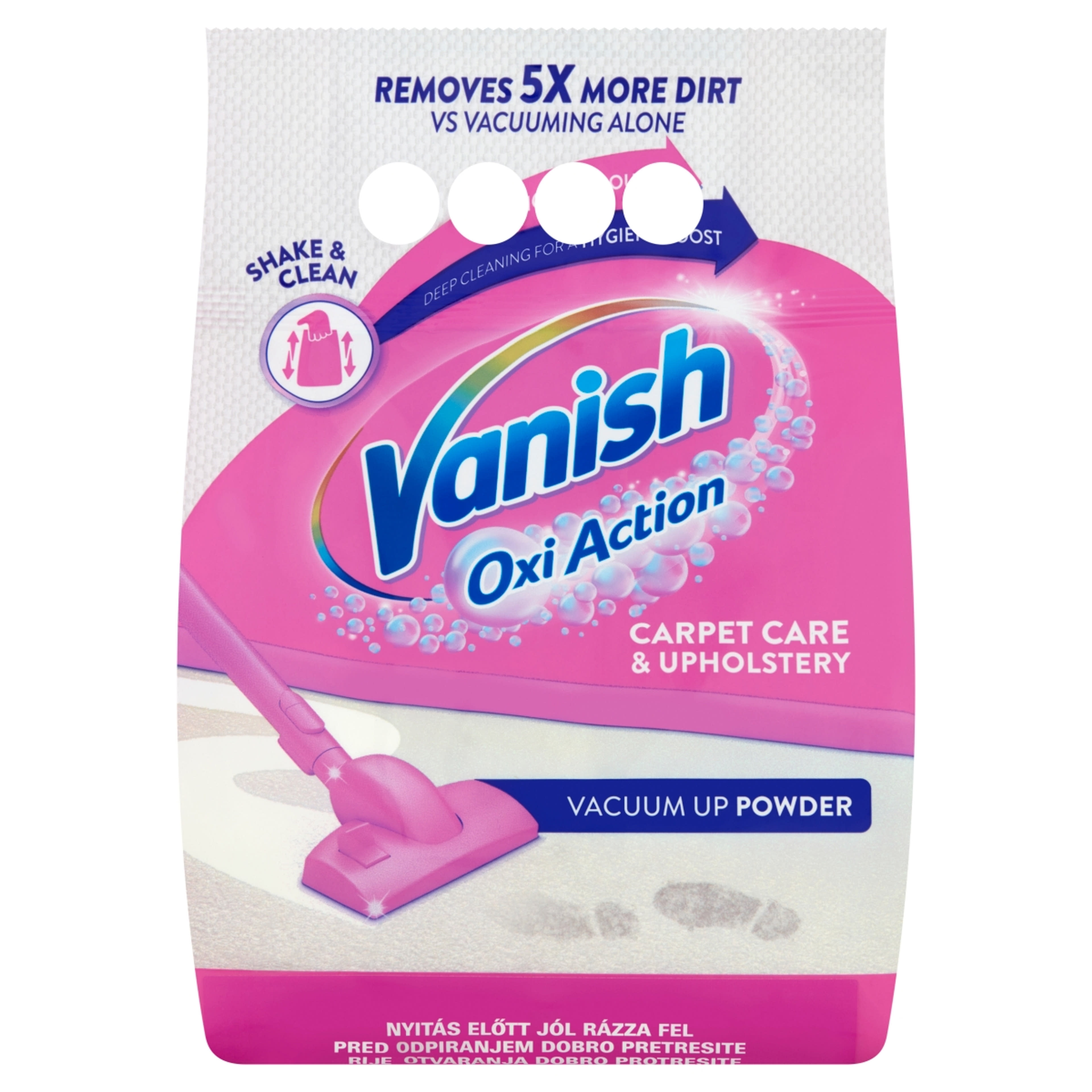 Vanish Shake & Clean Szőnyegtisztító Por - 650 g