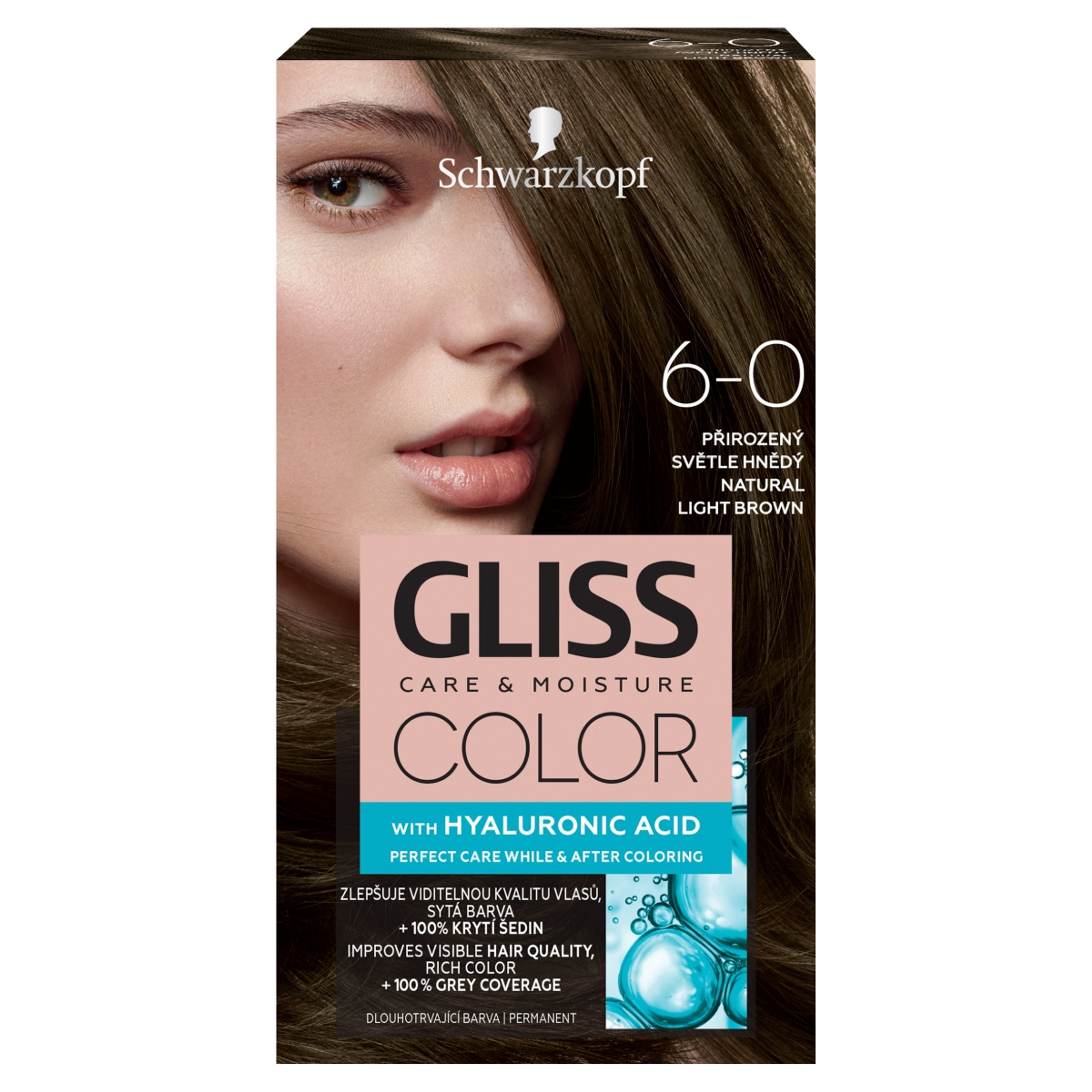 Gliss Color tartós hajfesték 6-0 Természetes világosbarna - 1 db