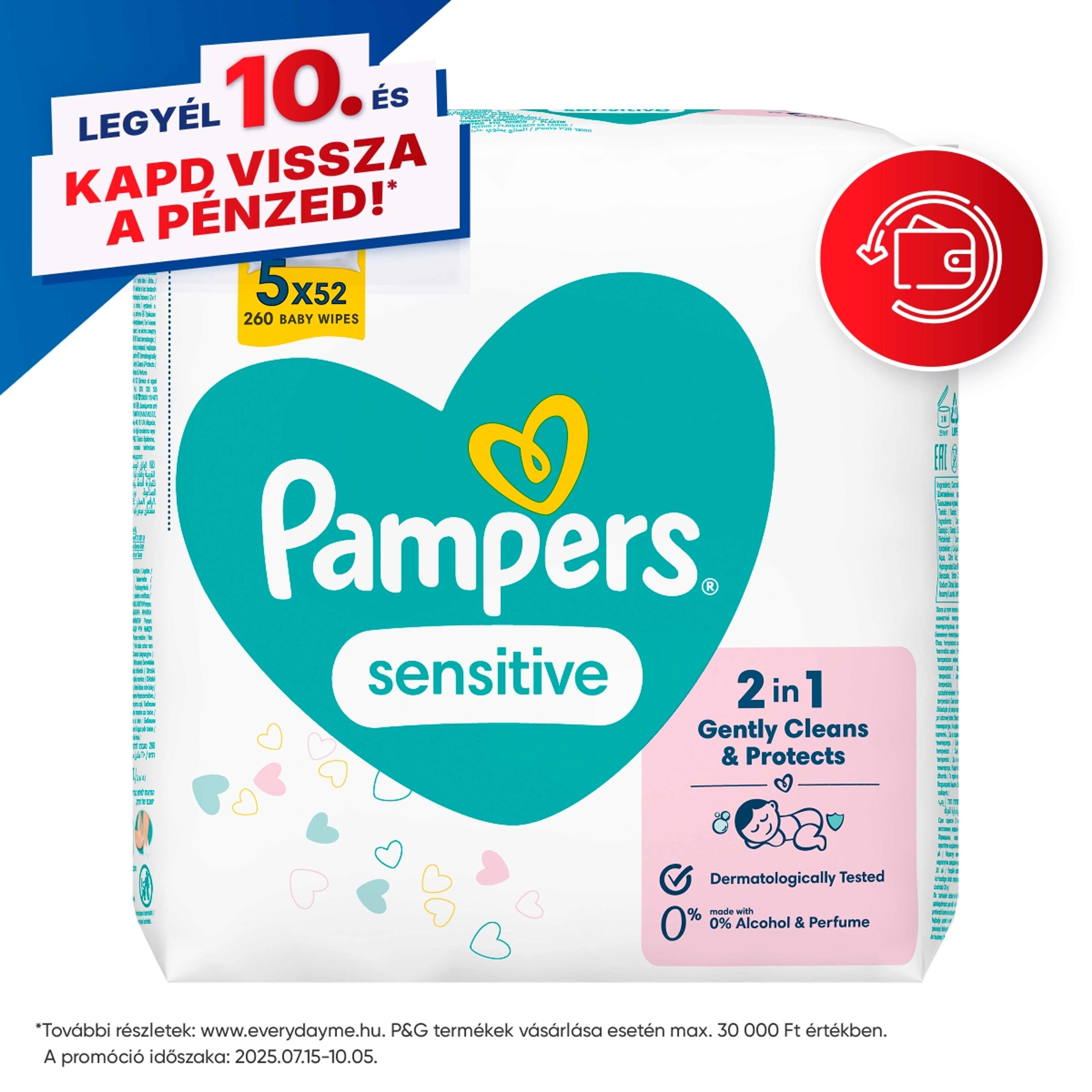 Pampers Sensitive törlőkendő - 260 db