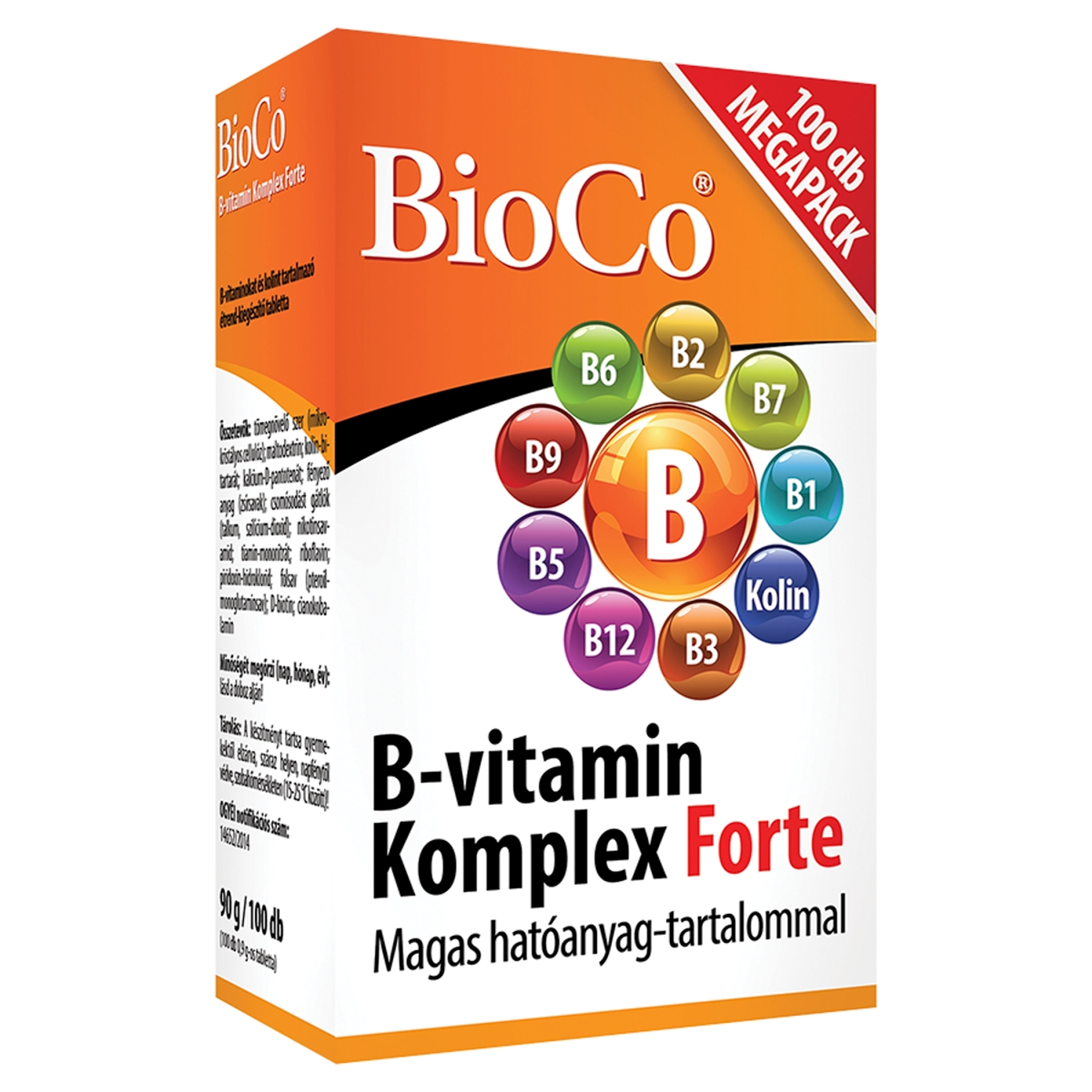 Bioco B-vitamin komplex forte étrend-kiegészítő tabletta - 100 db-2