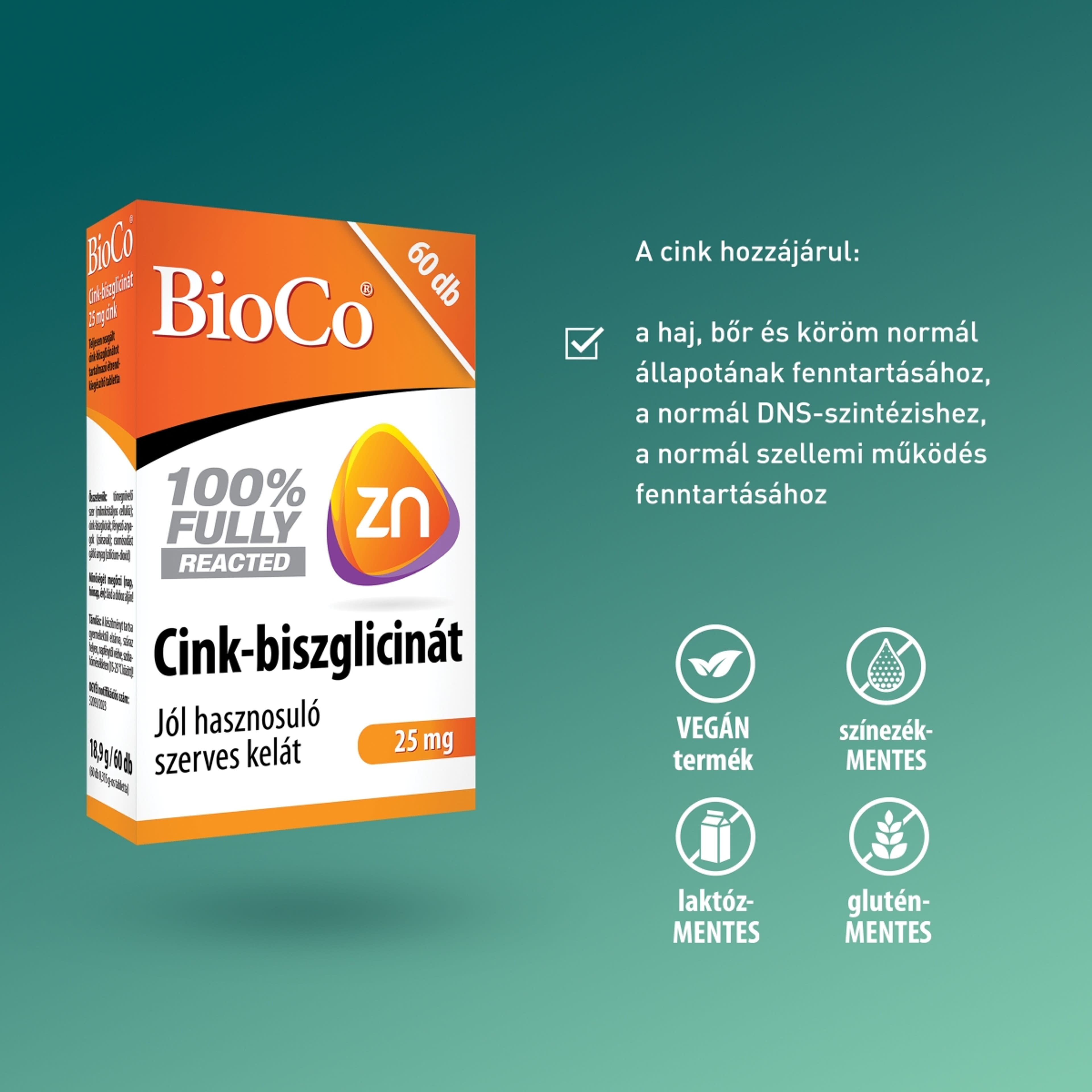 BioCo Cink-biszglicinát étrend-kiegészítő tabletta - 60 db-4