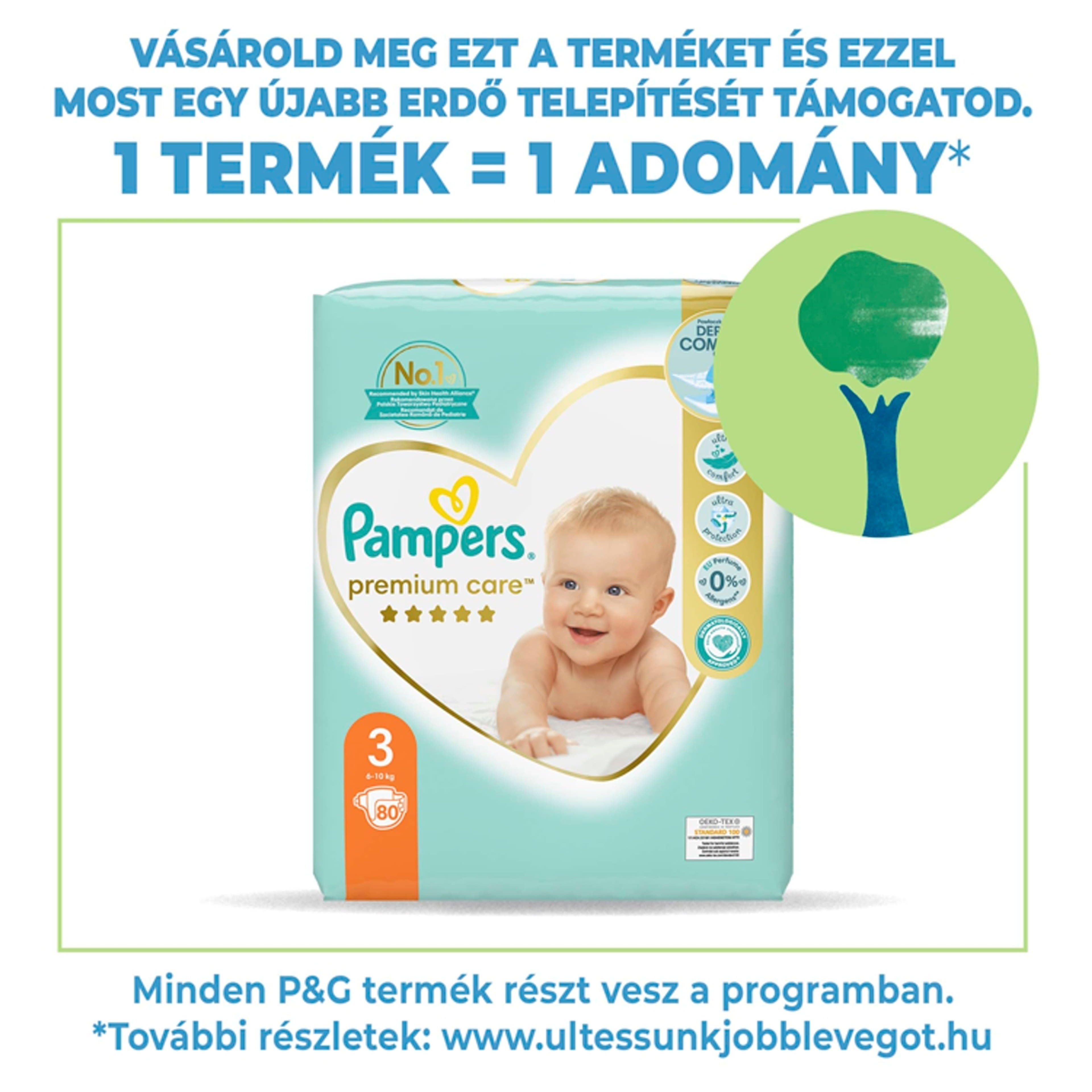 Pampers Premium Care Pelenka 3-as 6-10kg - 80 db
