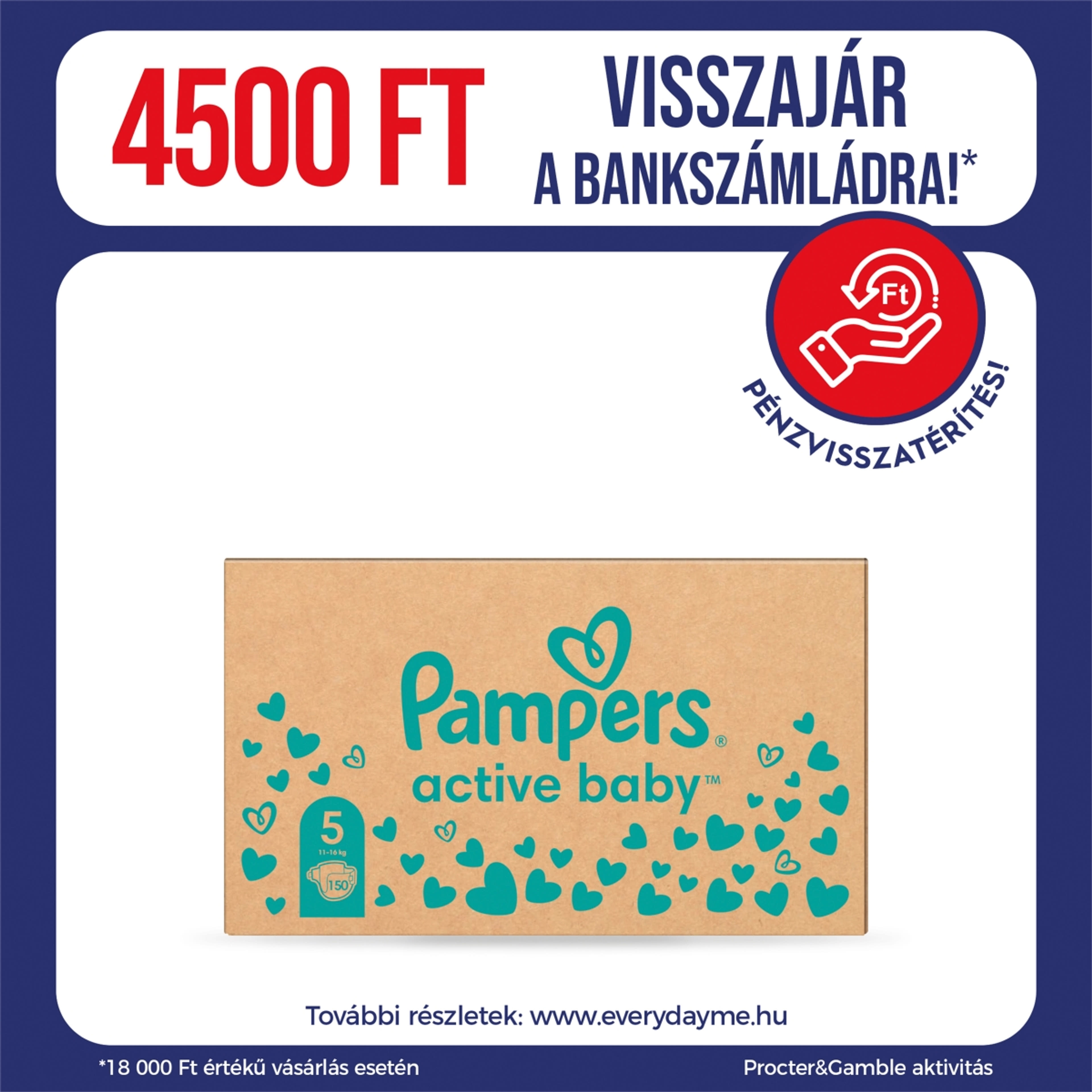 Pampers Active Baby monthly pack 5 11-16 kg - 150 db