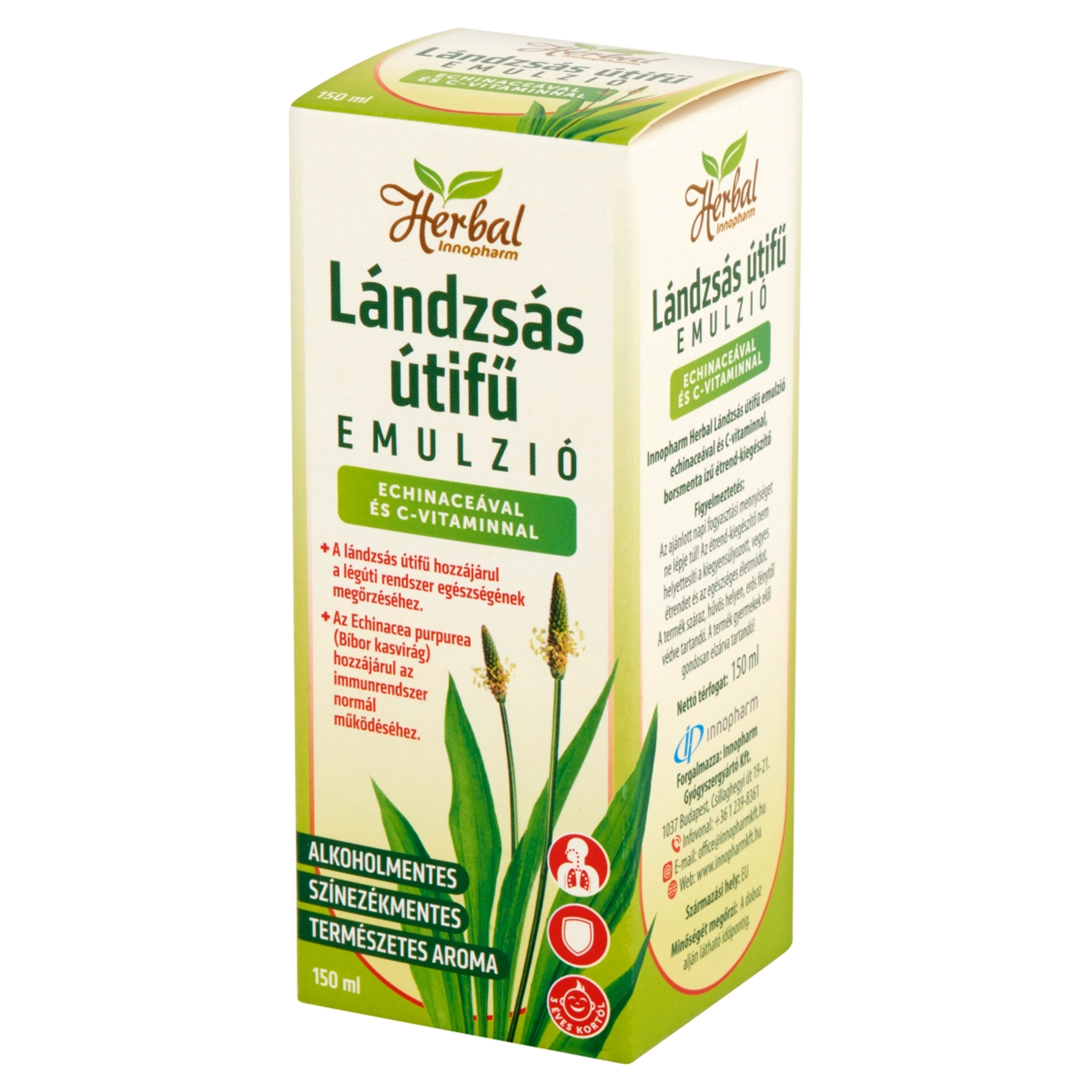 Innopharm Herbal Lándzsás Útifu Echinaceával Szirup 150 ml