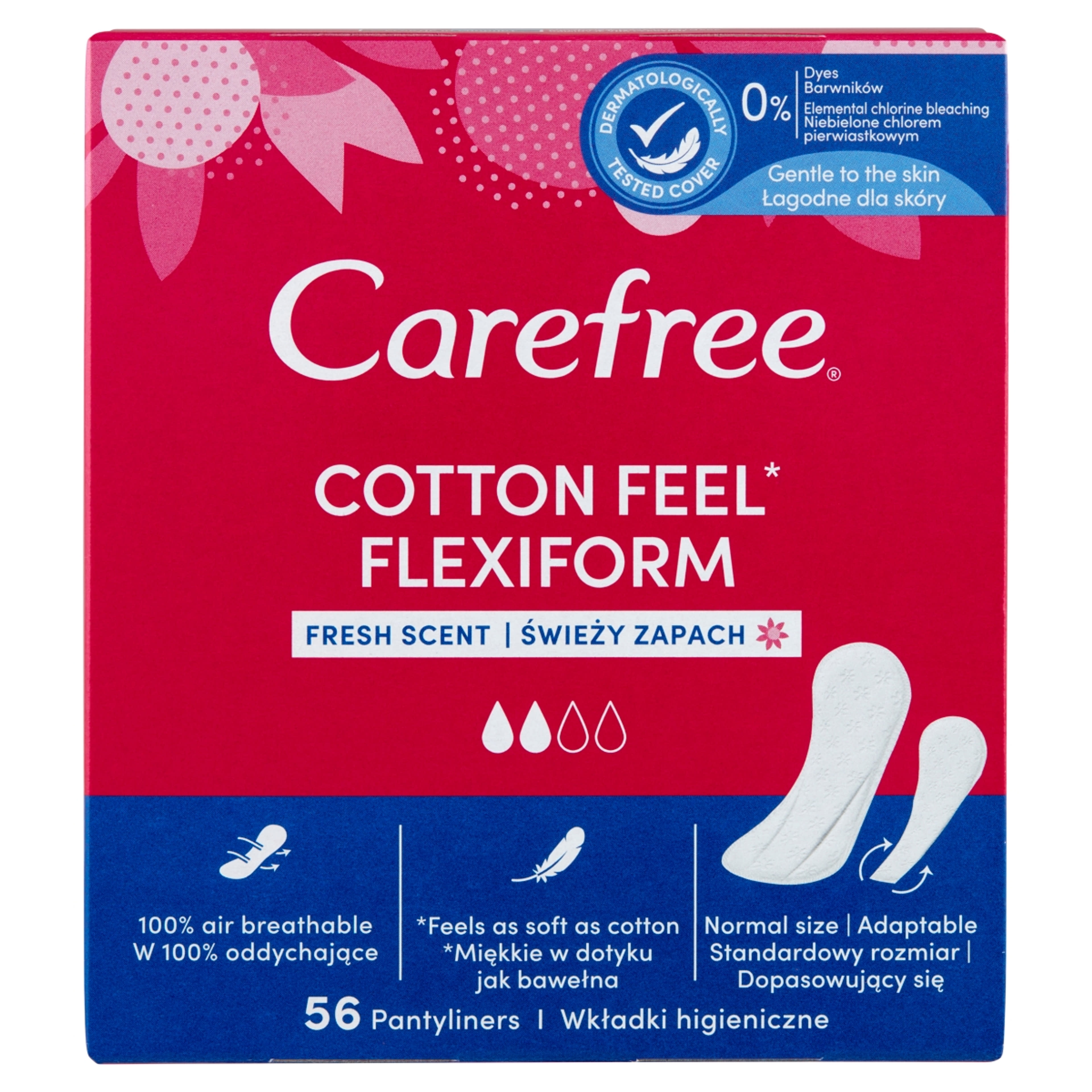 Carefree Cotton Flexiform tisztasági betét friss illattal - 56 db