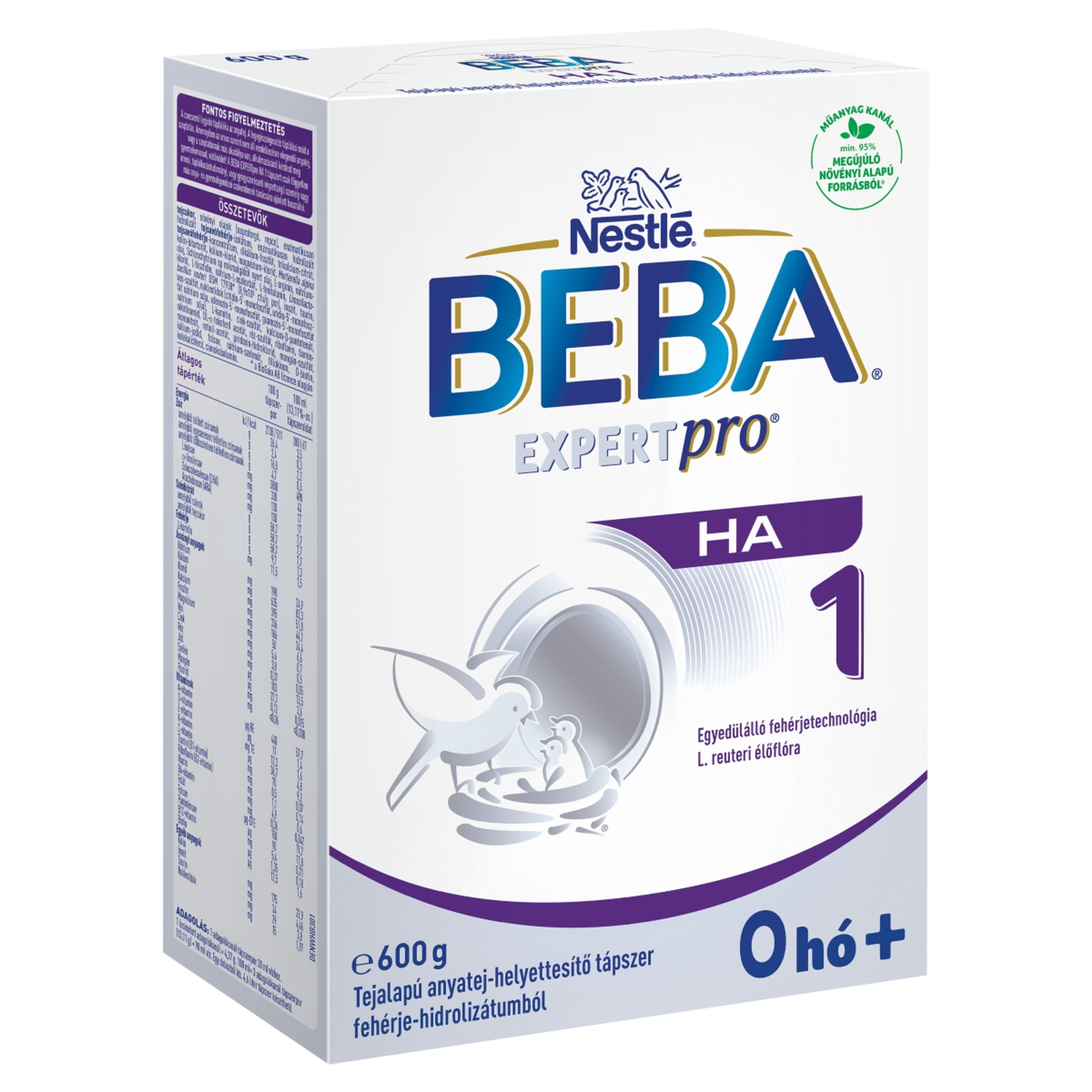 Beba Expertpro HA 1 tejalapú anyatej-helyettesítő tápszer fehérje-hidrolizátumból 0 hónapos kortól - 600 g-4