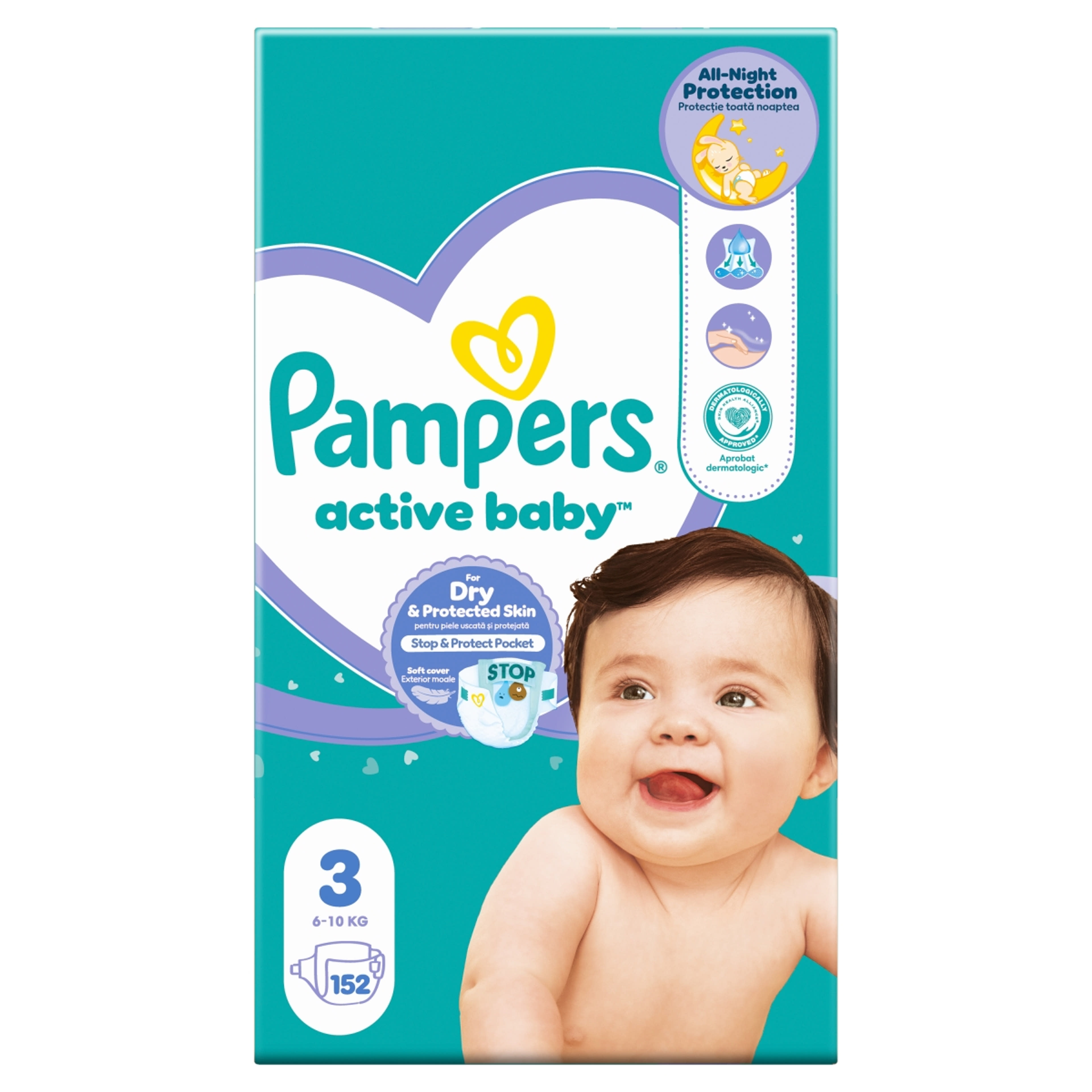 Pampers active baby mega pack+ 3-as 6-10kg - 152 db-3